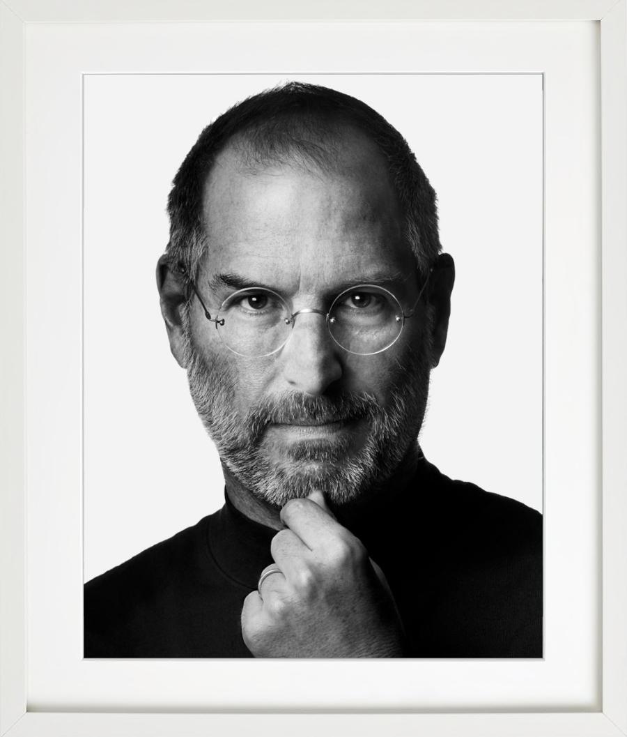 Steve Jobs - Portrait of the Businessman in turtleneck, fine art photograpy 2006 - Black Portrait Photograph by Albert Watson