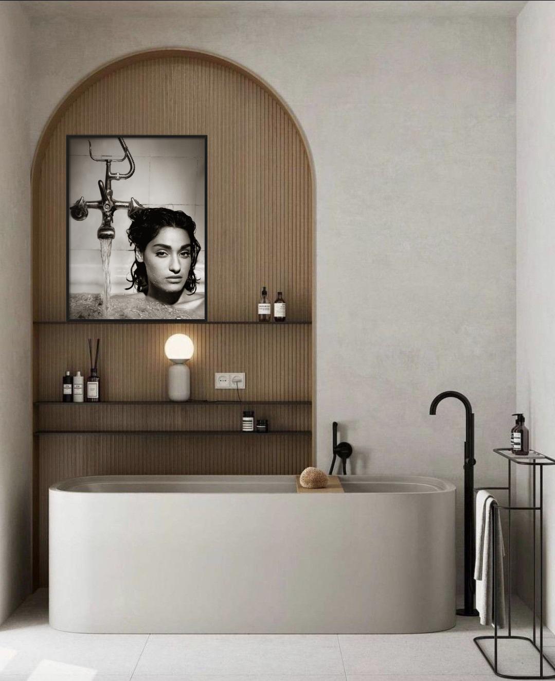 Yvette, Berlin - Portrait of the Model in a Bathtub, Fine Art Photography, 1990 For Sale 2