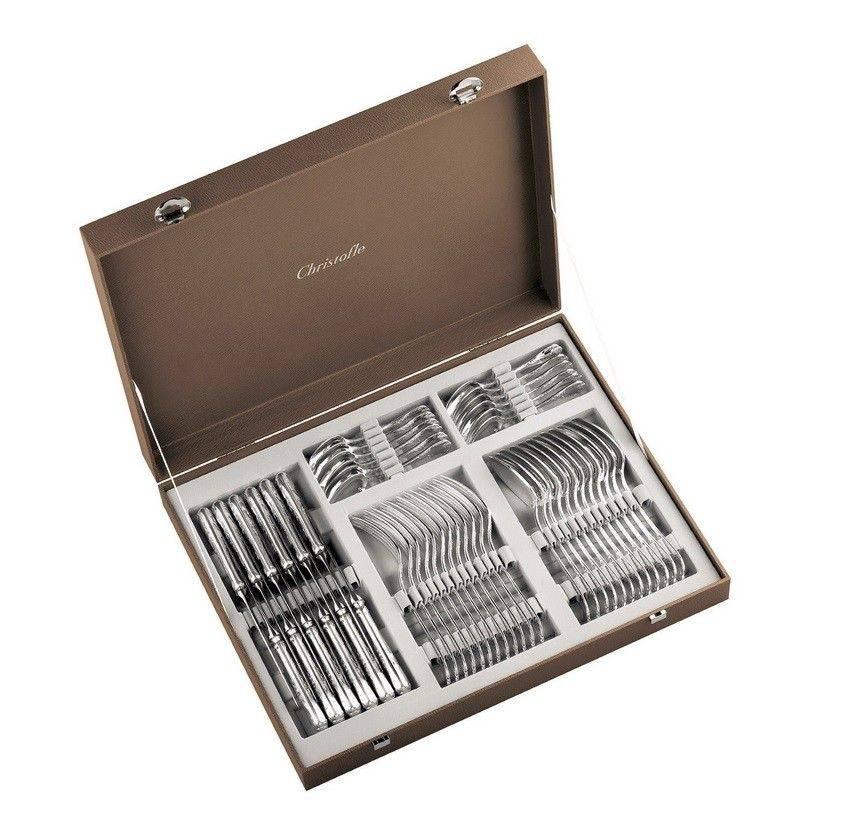 Albi 48-Piece Silver Plated Standard Flatware Set for 12 people with Chest

Ref. 00021196

Details
A 48-piece silver plated flatware set in the Albi pattern includes service for 12 guests and comes with a Christofle storage chest.
Contains the