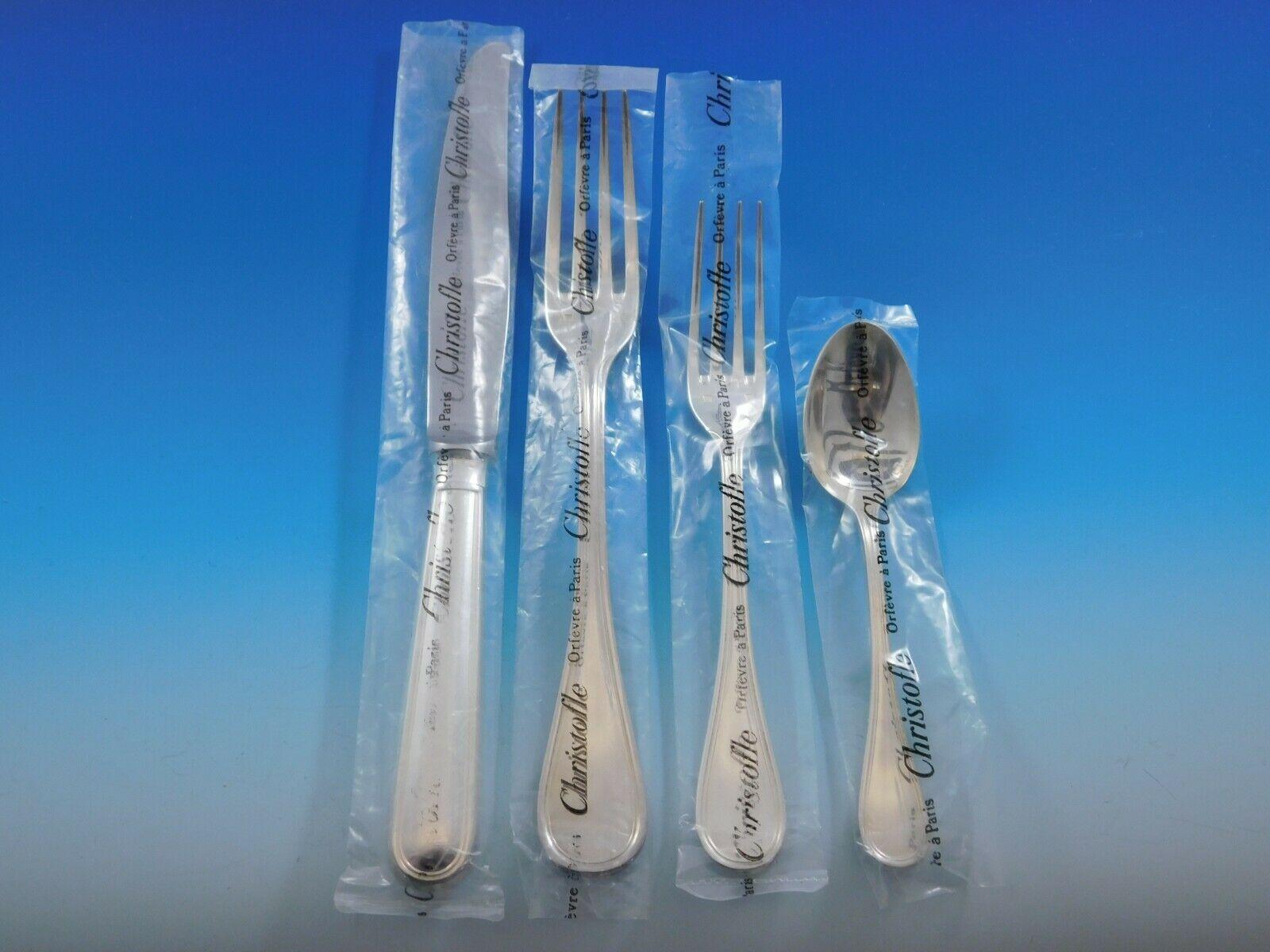 20th Century Albi by Christofle France Silverplate Flatware Set 12 Service 78pc Dinner Unused