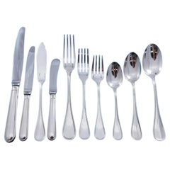 Albi by Christofle France Sterling Silver Flatware Service for 8 Set 87 pieces