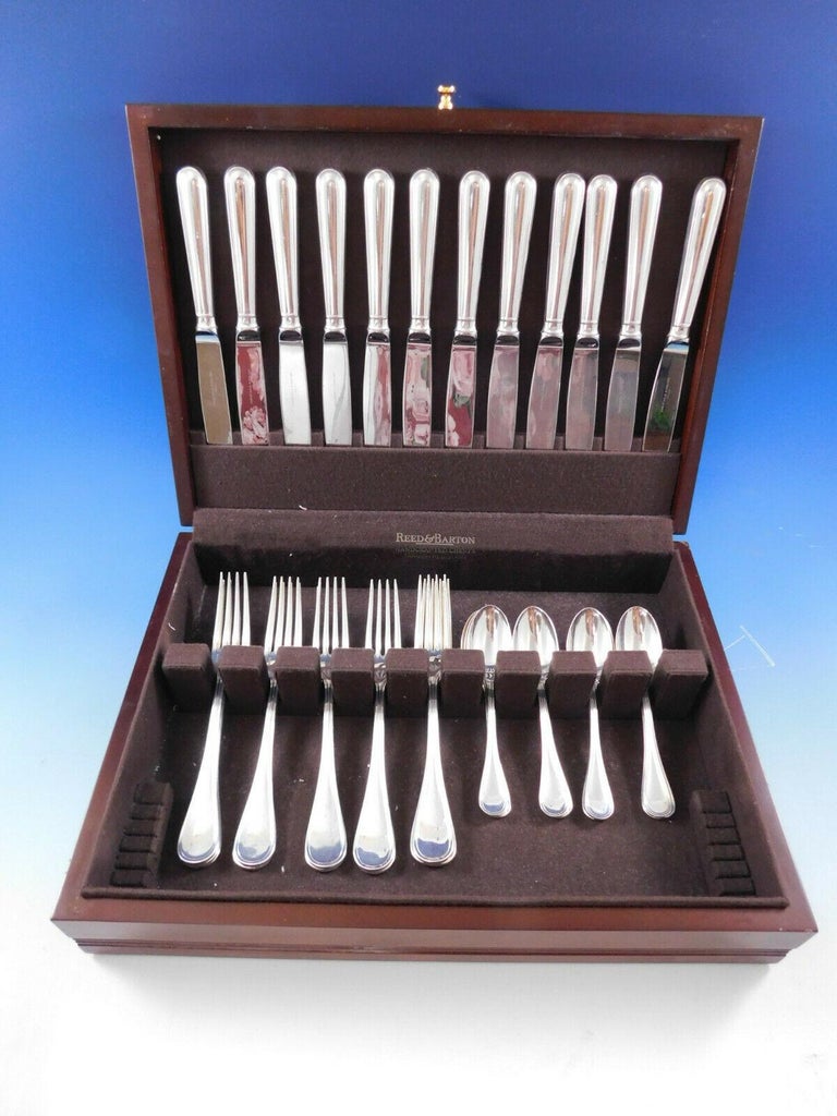 Albi by Christofle France Sterling Silver Flatware Set 12 Service 36 Pcs Dinner at 1stDibs