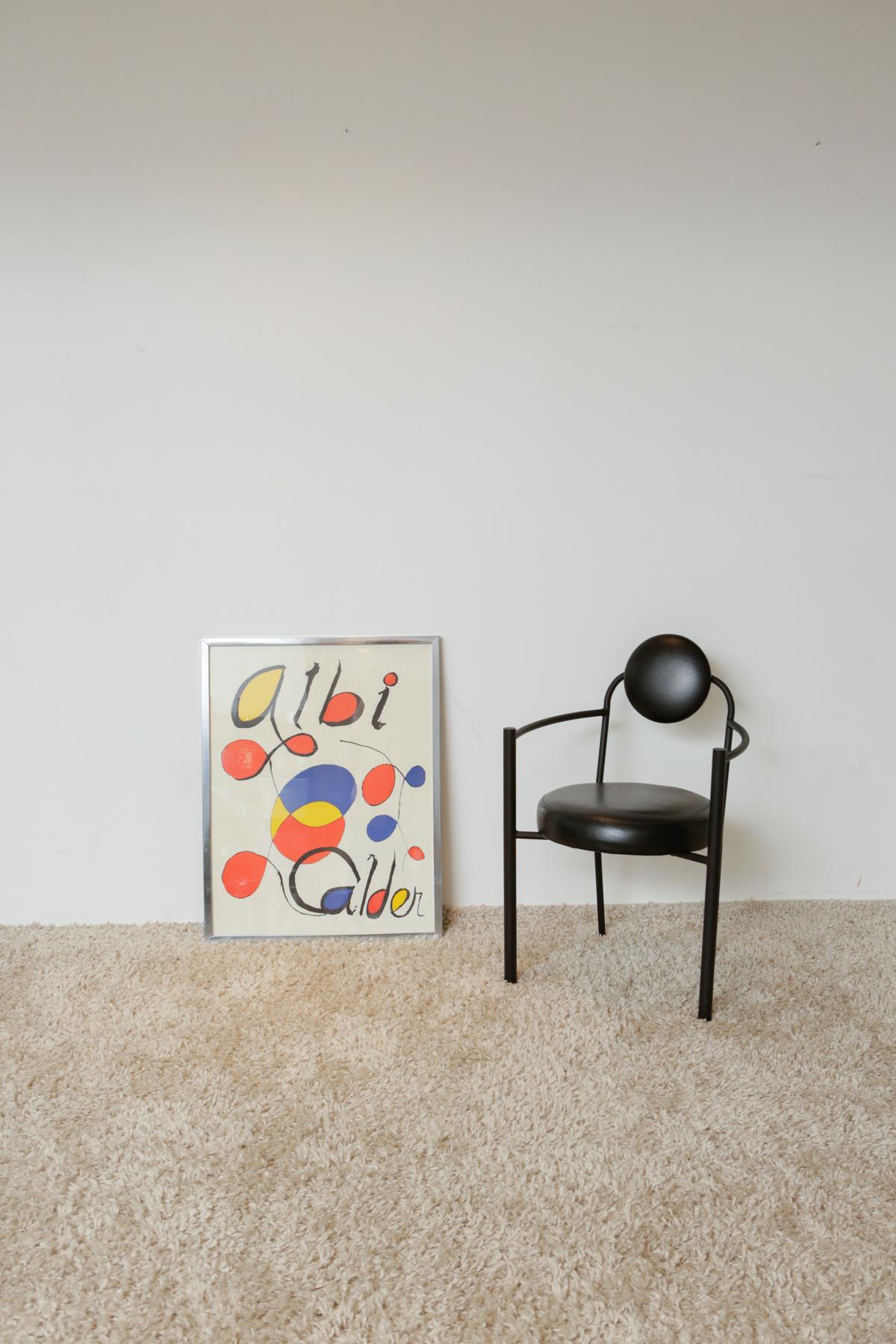Albi Calder by Alexander Calder lithograph poster

Remarkable Alexander Calder lithograph encased in a silver frame. This lithograph is titled “Albi Calder and features swirling lines colored in with primary colors”.Created for an exhibition of