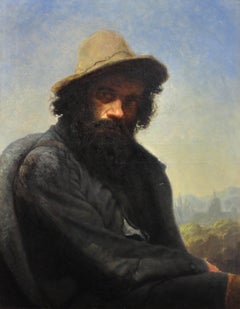 Self-Portrait of the Artist, Munich 1875, Bayerische Münchner Schule, Oil Painting