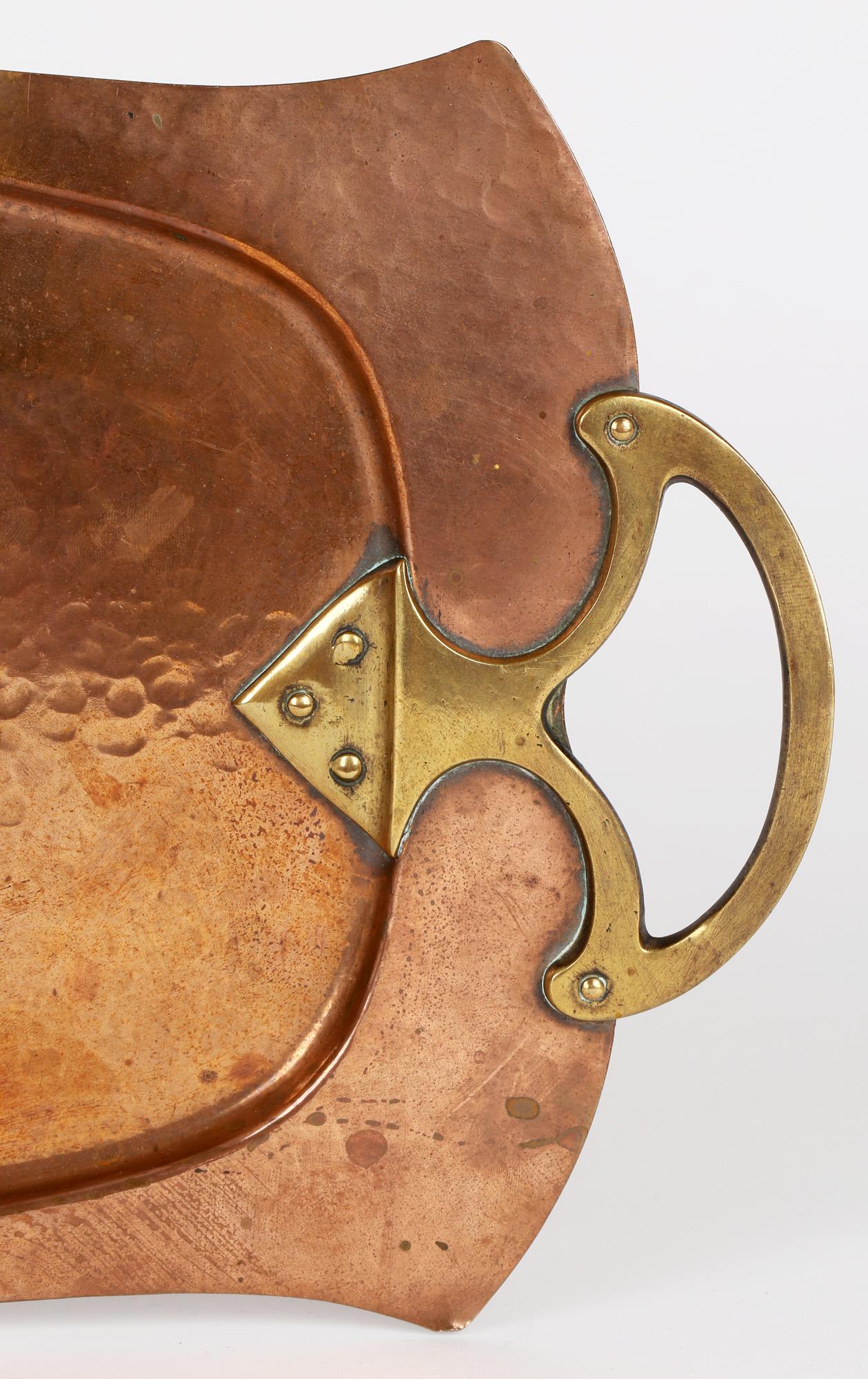 Albin Muller for WMF Jugendstil Brass Handled Copper Tray 5
