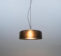 Albini & Helg Arteluce Large Pendant Lamp Original Glass Lucite, Italy, 1955