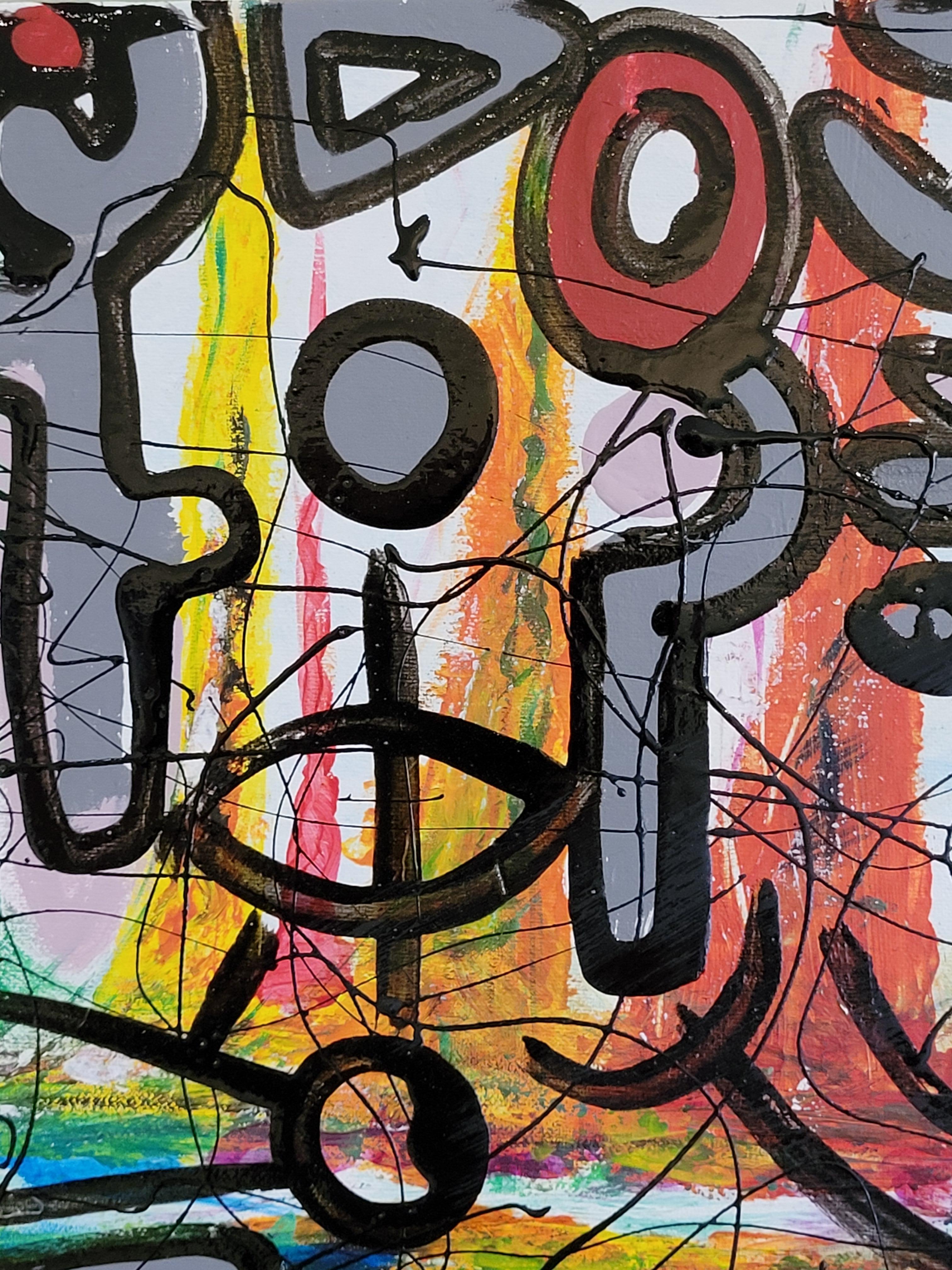 Expressionnisme abstrait contemporain à l'huile et à l'acrylique sur toile. Hommage à Léger. en vente 5