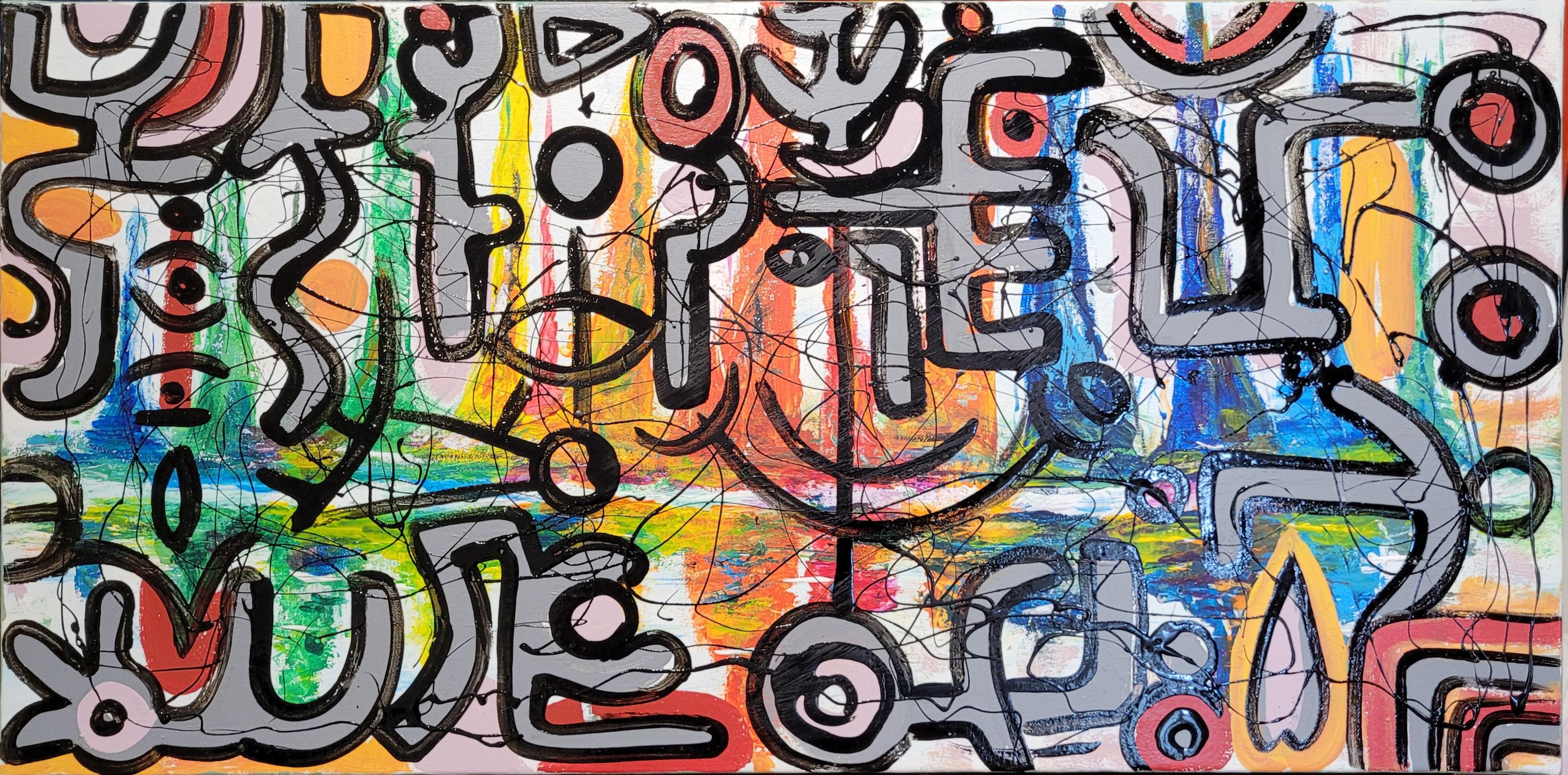 Contemporary Abstract Expressionist Oil and Acrylic on Canvas. Hommage to Léger.