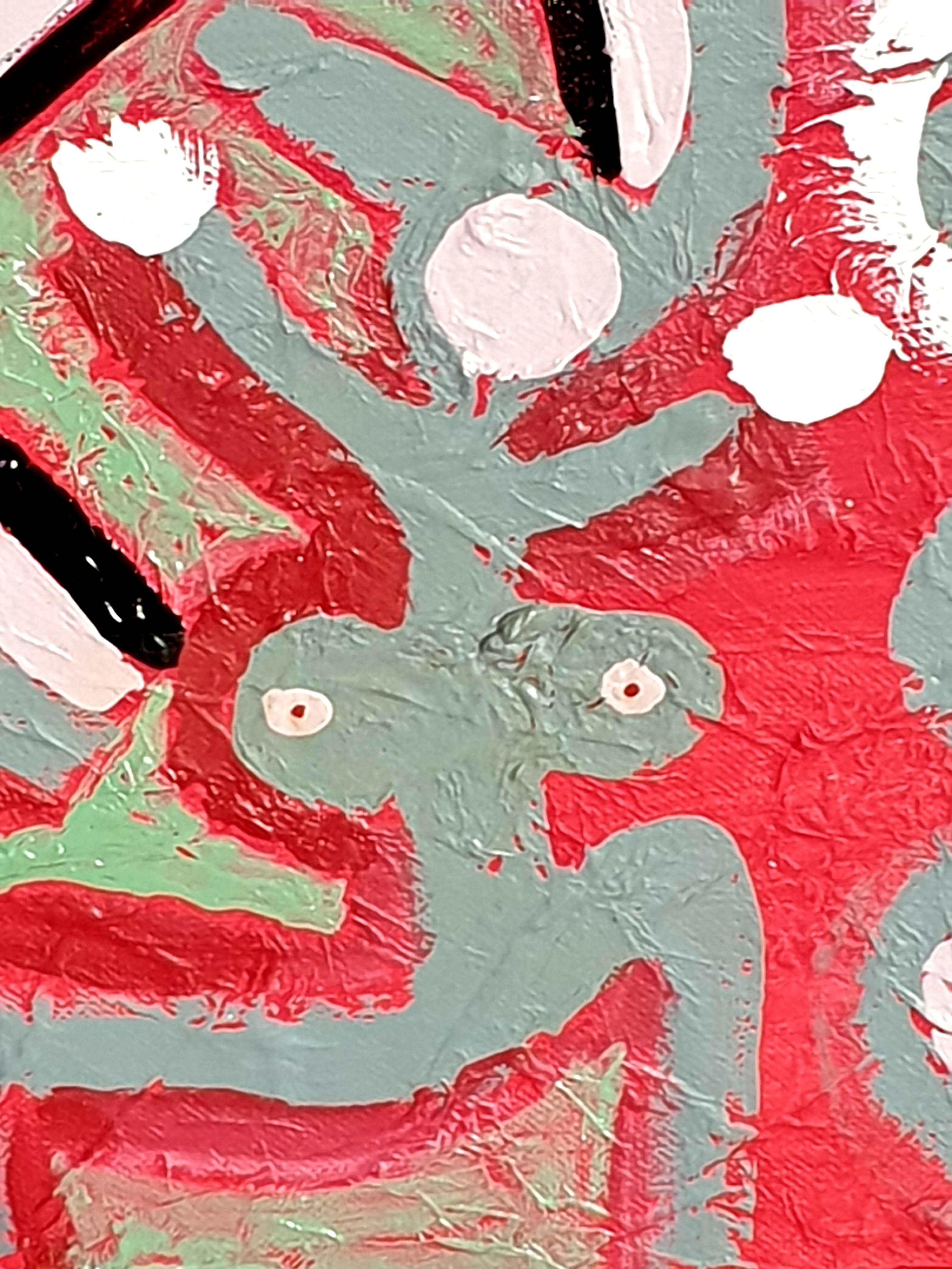Olio su tela di un espressionista astratto italiano contemporaneo. Saluto al Sole in vendita 6
