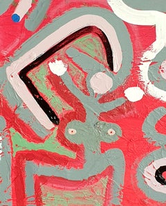 Contemporary Italian Abstract Expressionist Oil on Canvas. Salutation au Soleil