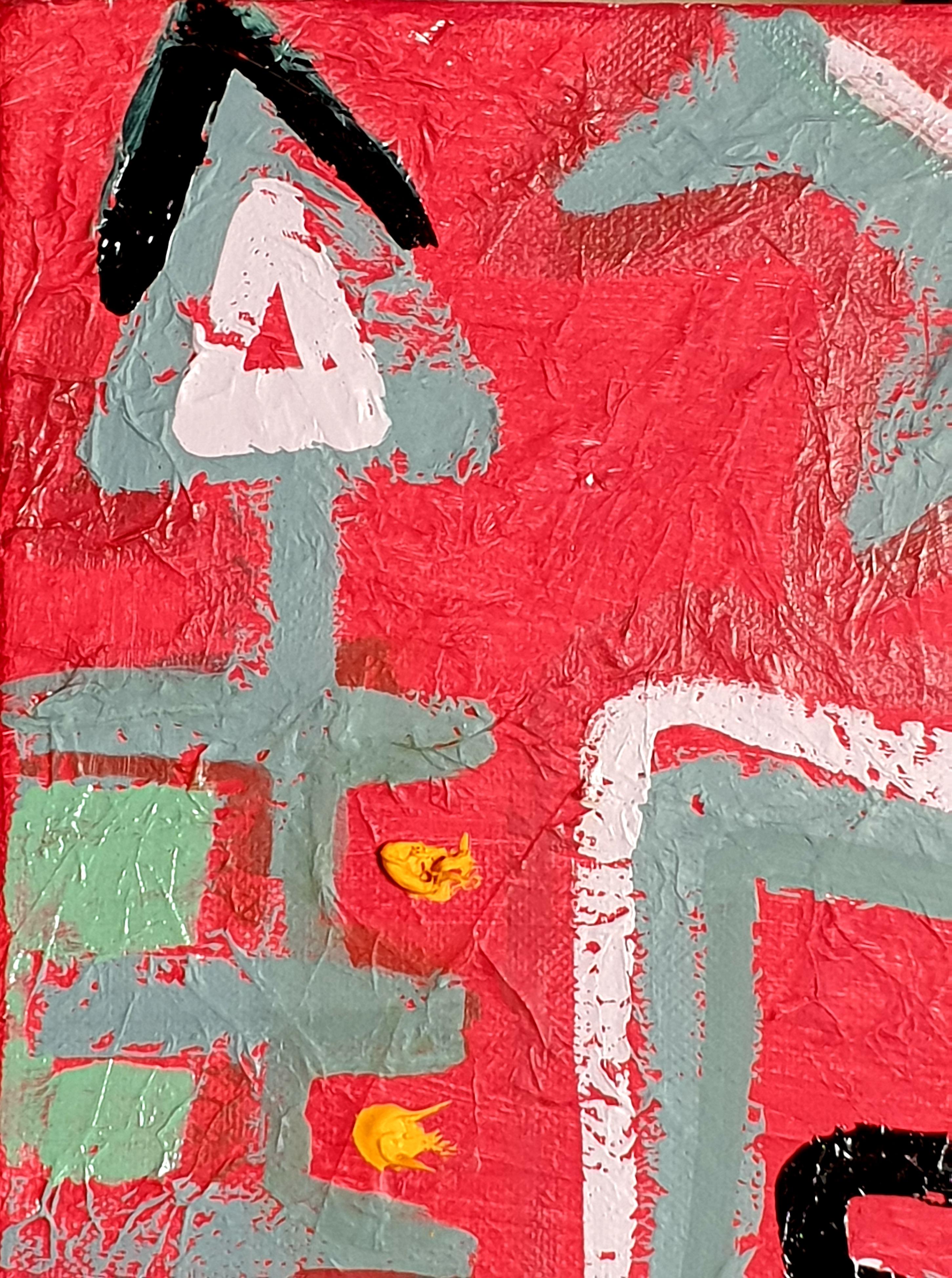 Olio su tela di un espressionista astratto italiano contemporaneo. Saluto al Sole in vendita 1
