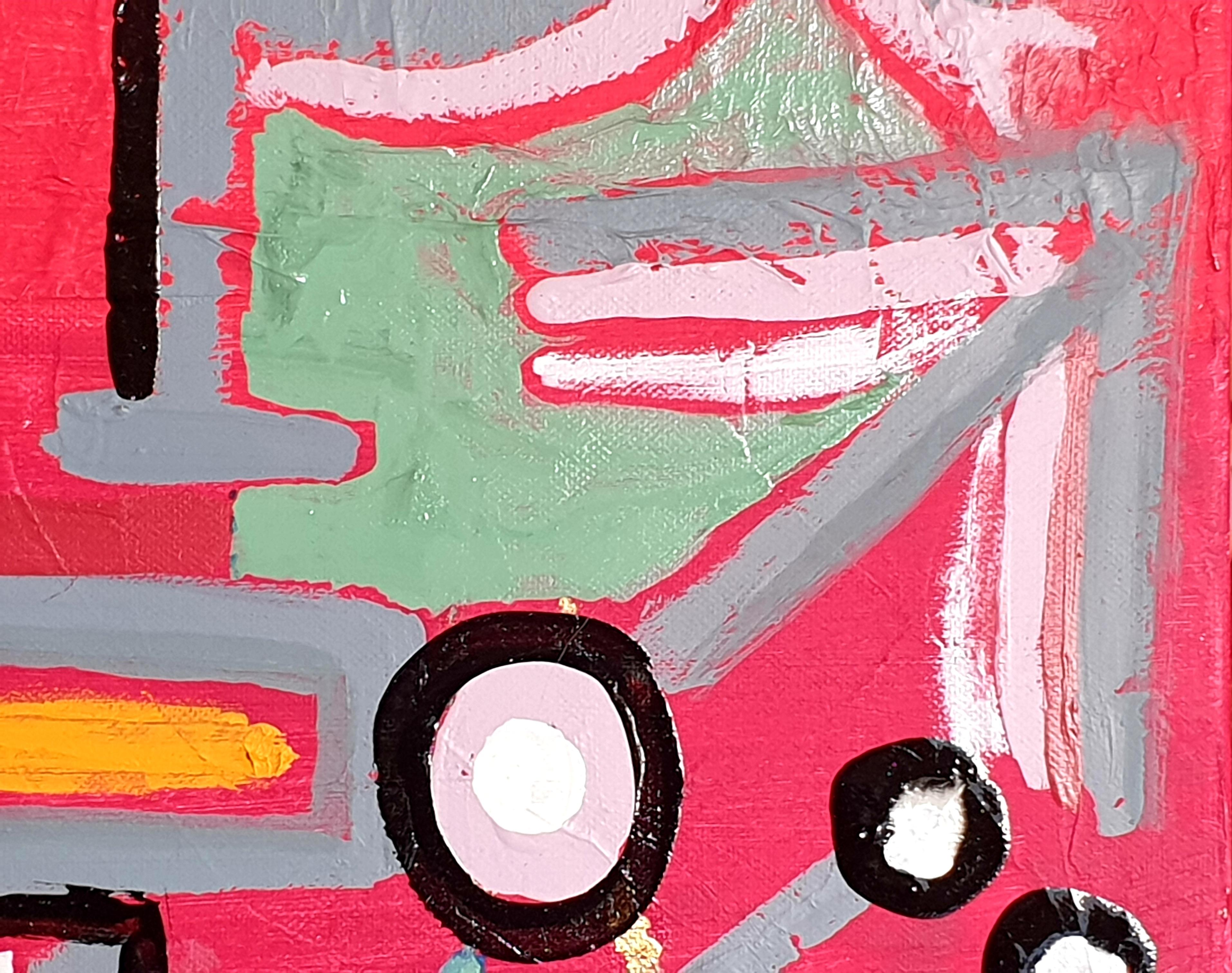 Olio su tela di un espressionista astratto italiano contemporaneo. Saluto al Sole in vendita 3