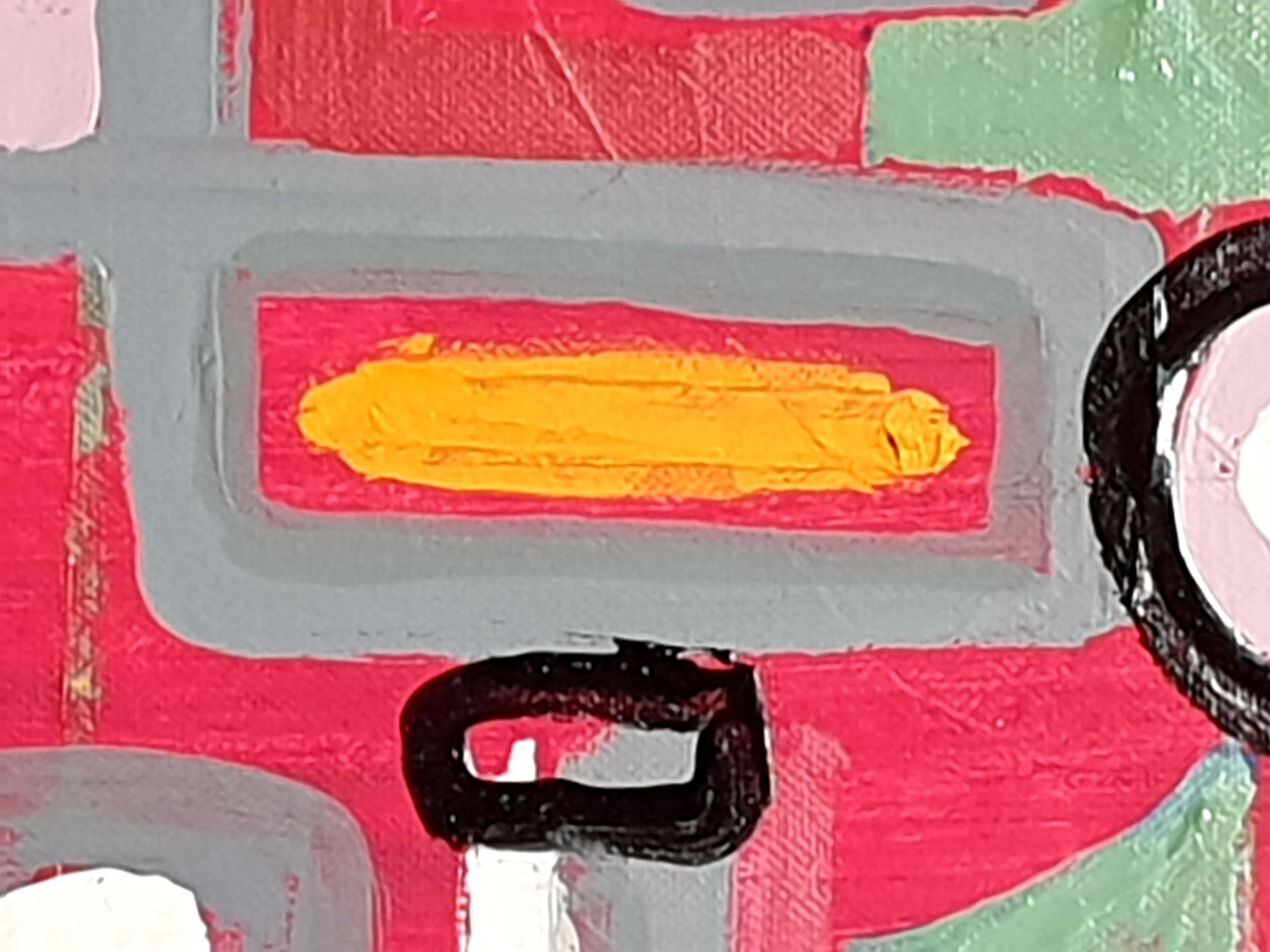 Olio su tela di un espressionista astratto italiano contemporaneo. Saluto al Sole in vendita 4