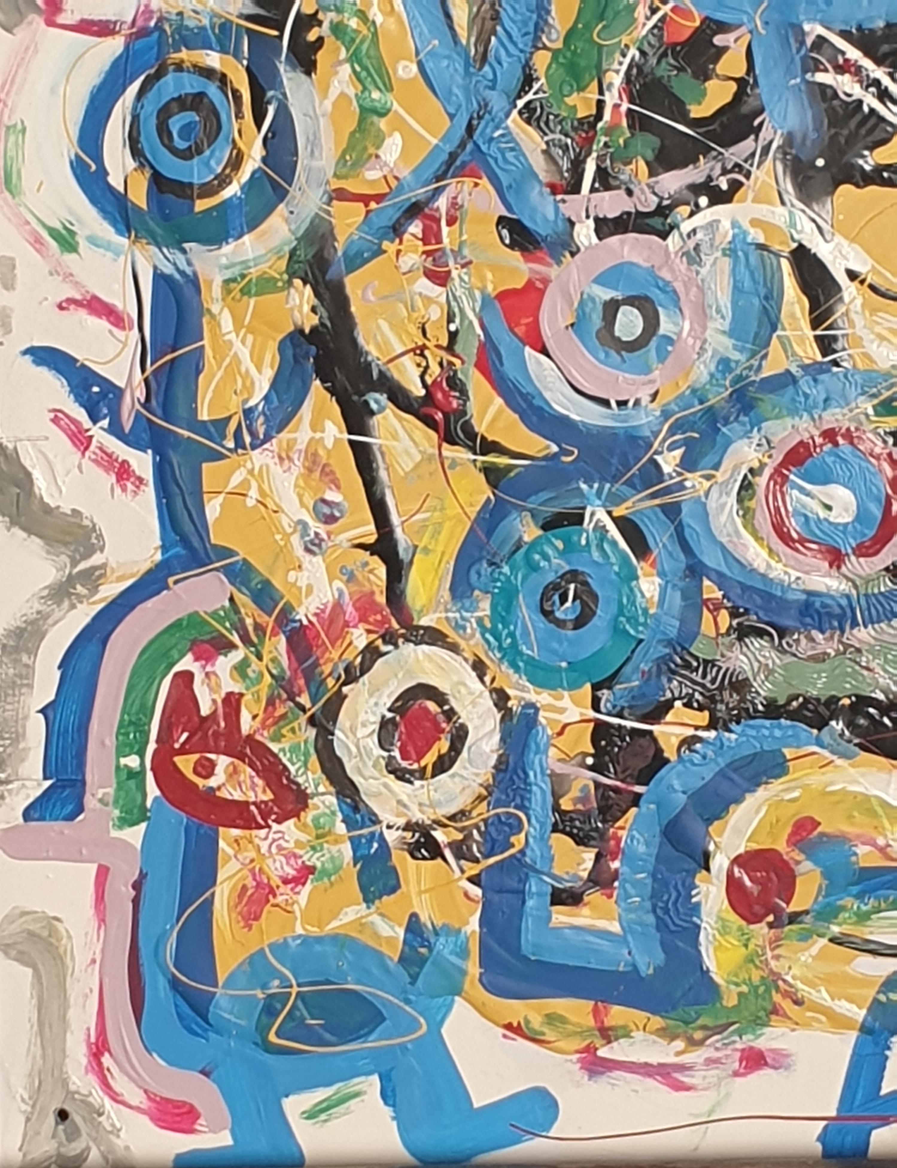 Olio astratto espressionista contemporaneo. Linguaggi Celesti'. - Painting di Albino Palamara