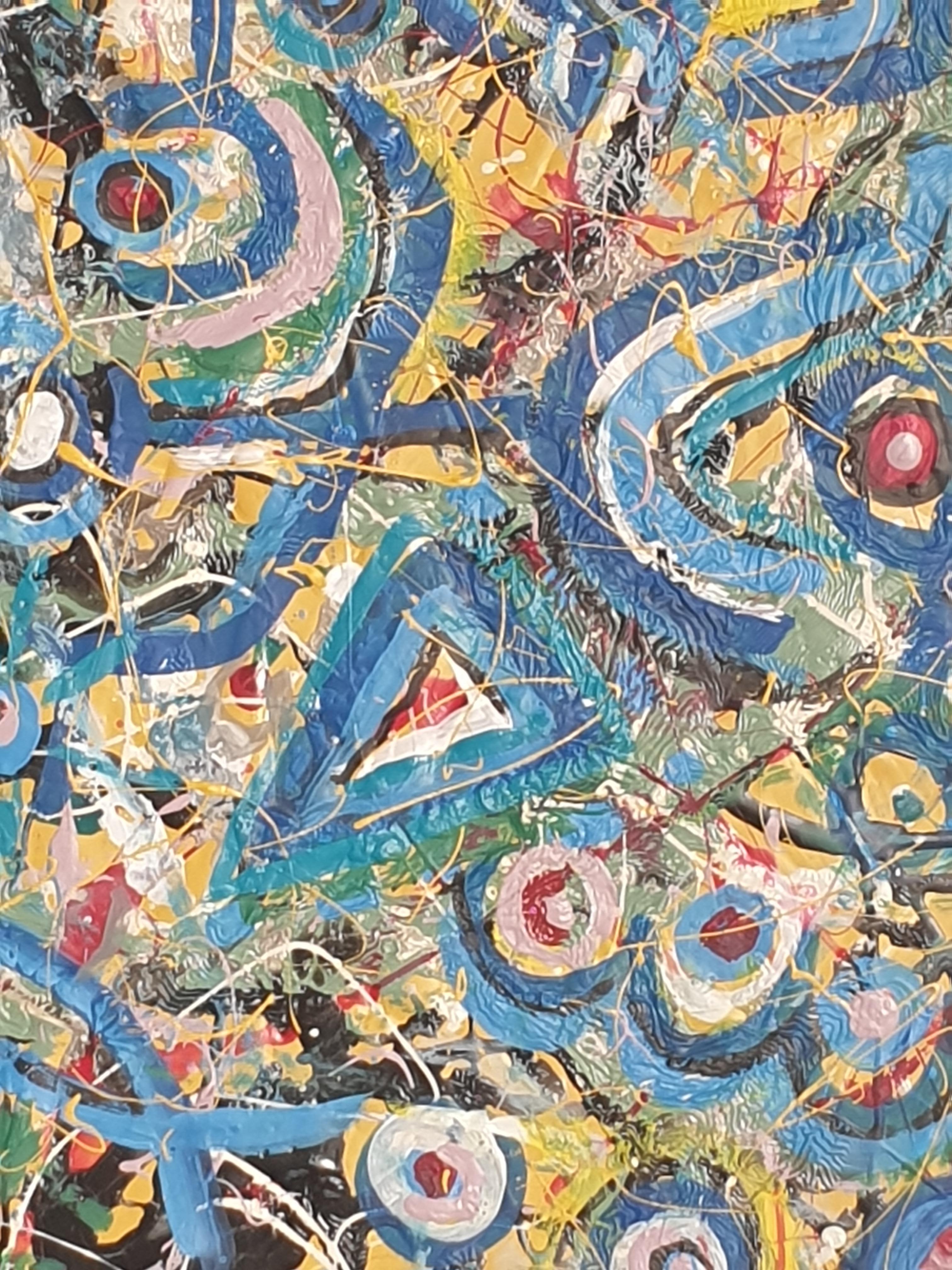 Olio astratto espressionista contemporaneo. Linguaggi Celesti'. - Painting Neoespressionismo di Albino Palamara