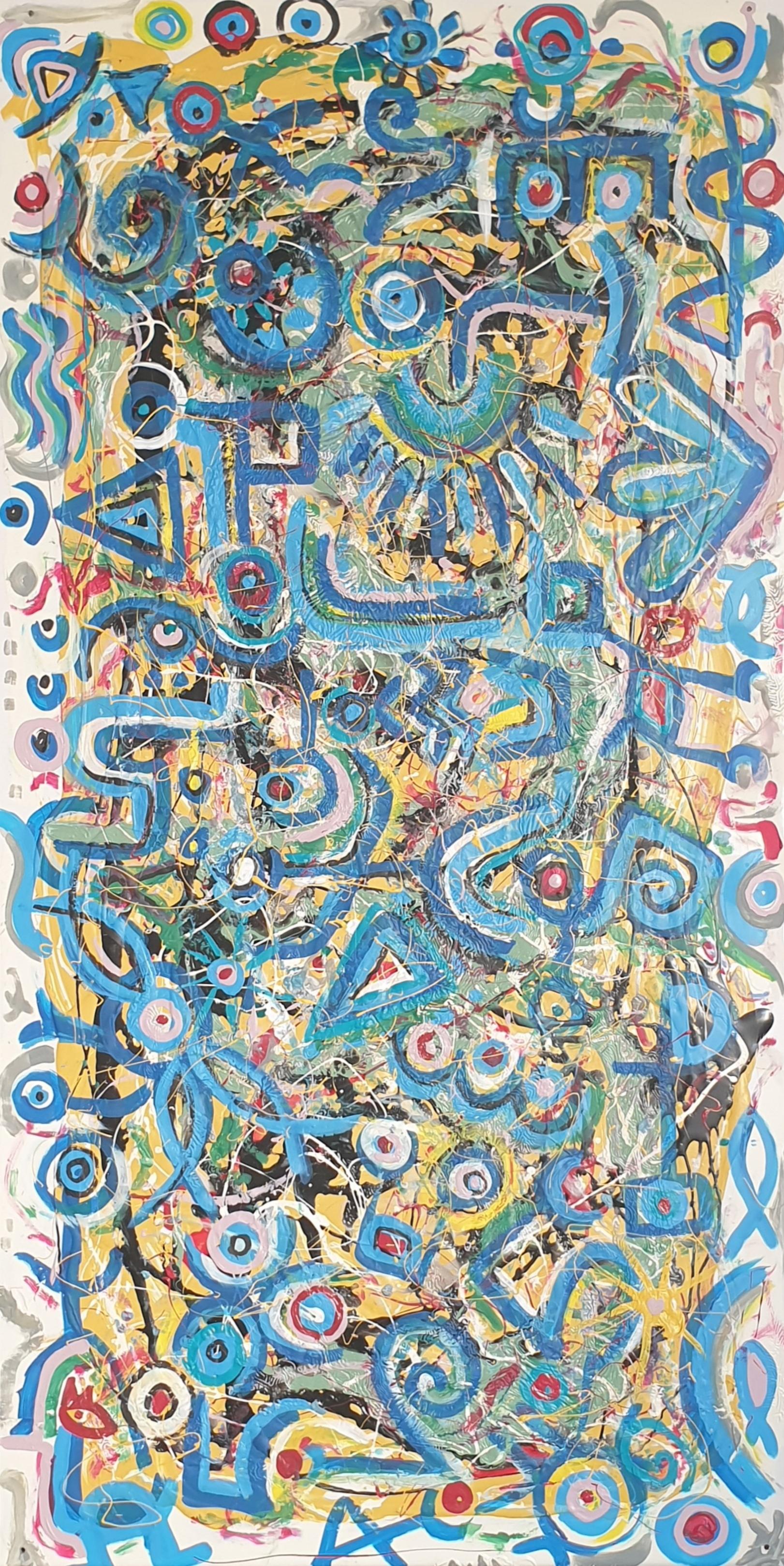 Olio astratto espressionista contemporaneo. Linguaggi Celesti'.