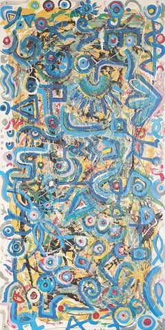 Olio astratto espressionista contemporaneo. Linguaggi Celesti'.