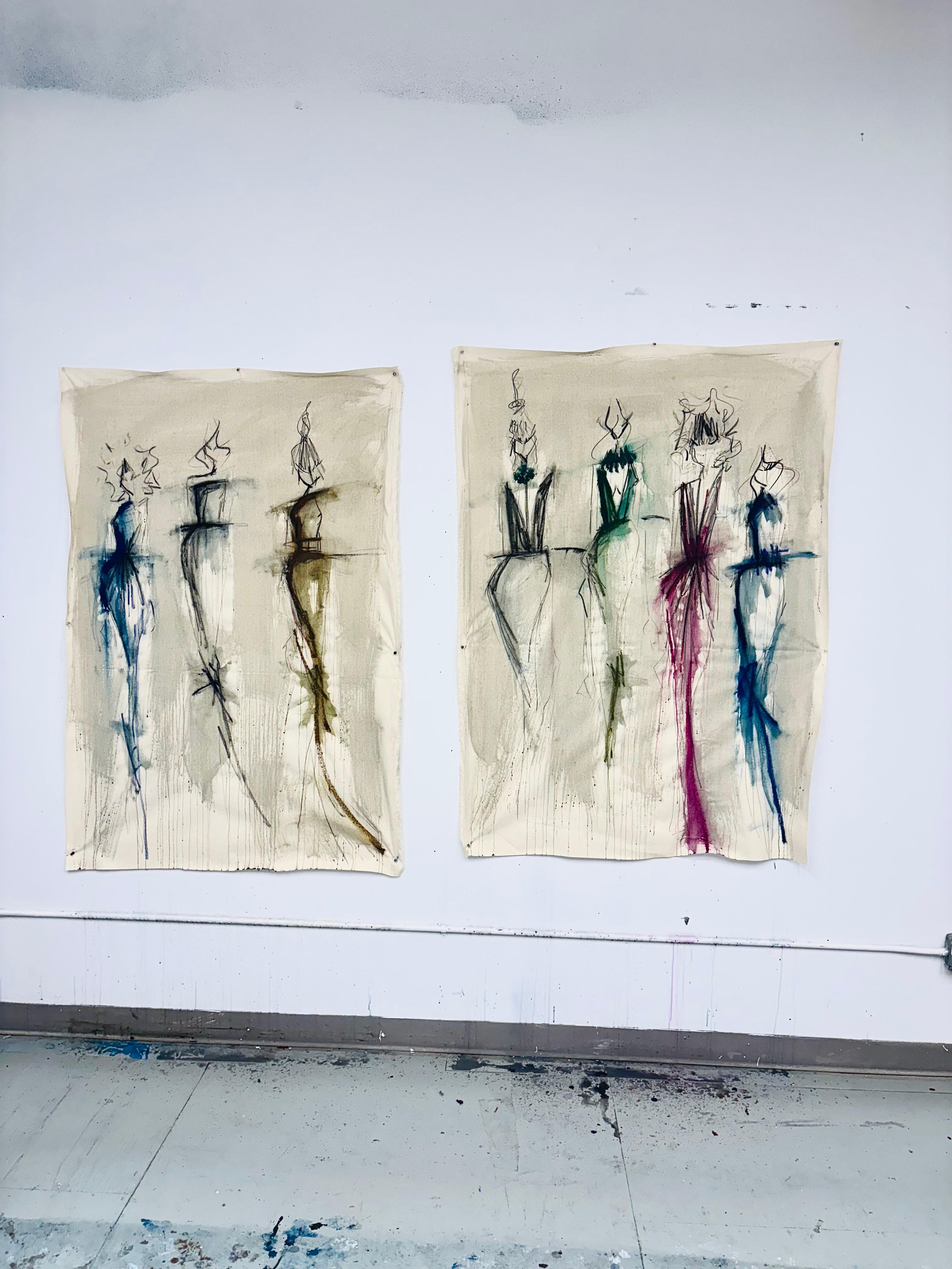 Le ragazze 4 - Painting Contemporaneo di Albion Vu