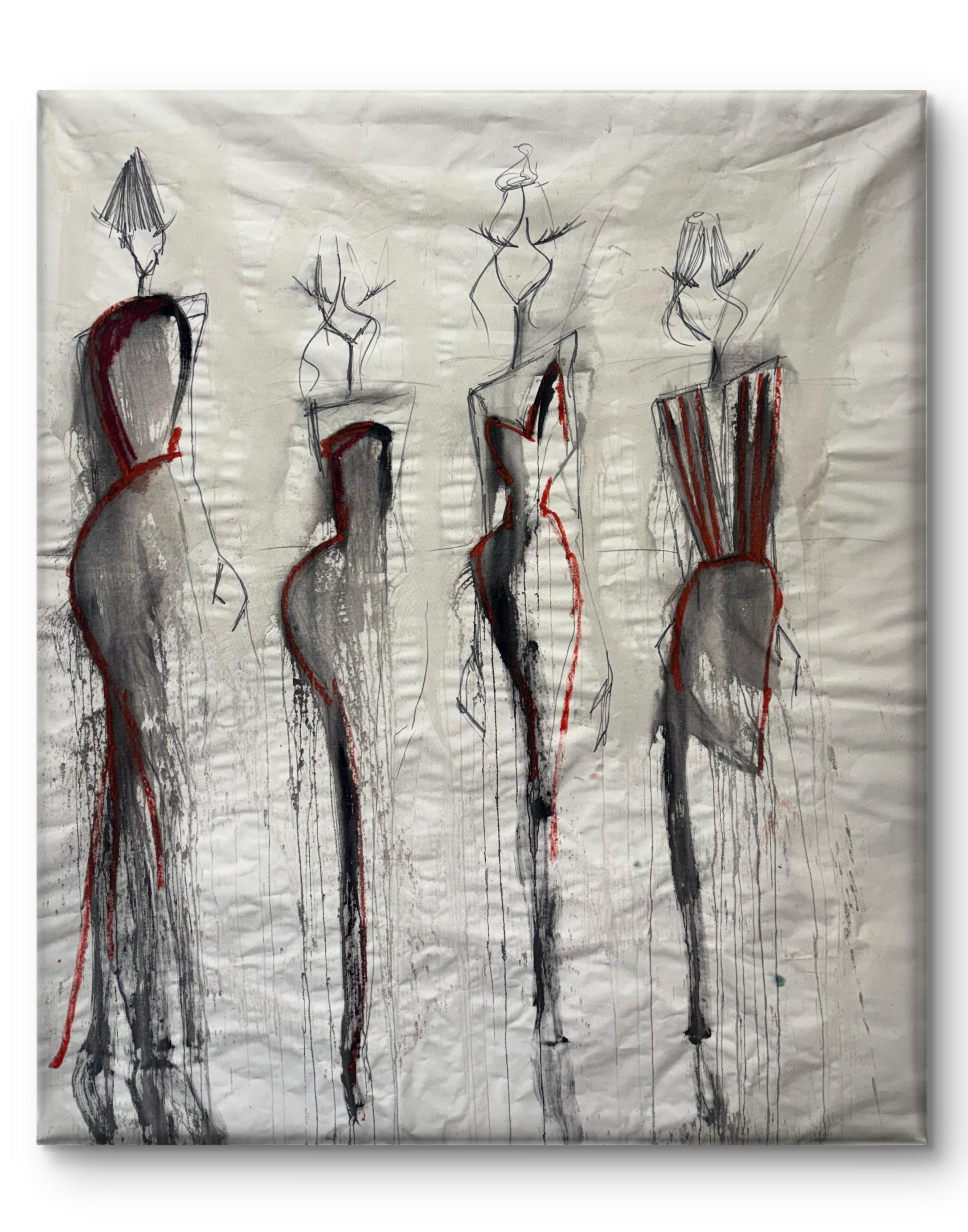 Die Mädchen I – Painting von Albion Vu