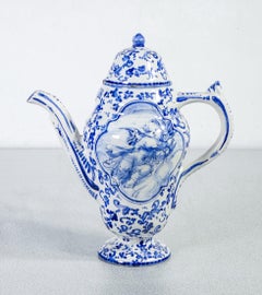 Brocca in ceramica di Albisola, dipinta a mano, Manifattura ALBA DOCILIA, Italia, inizio XX secolo