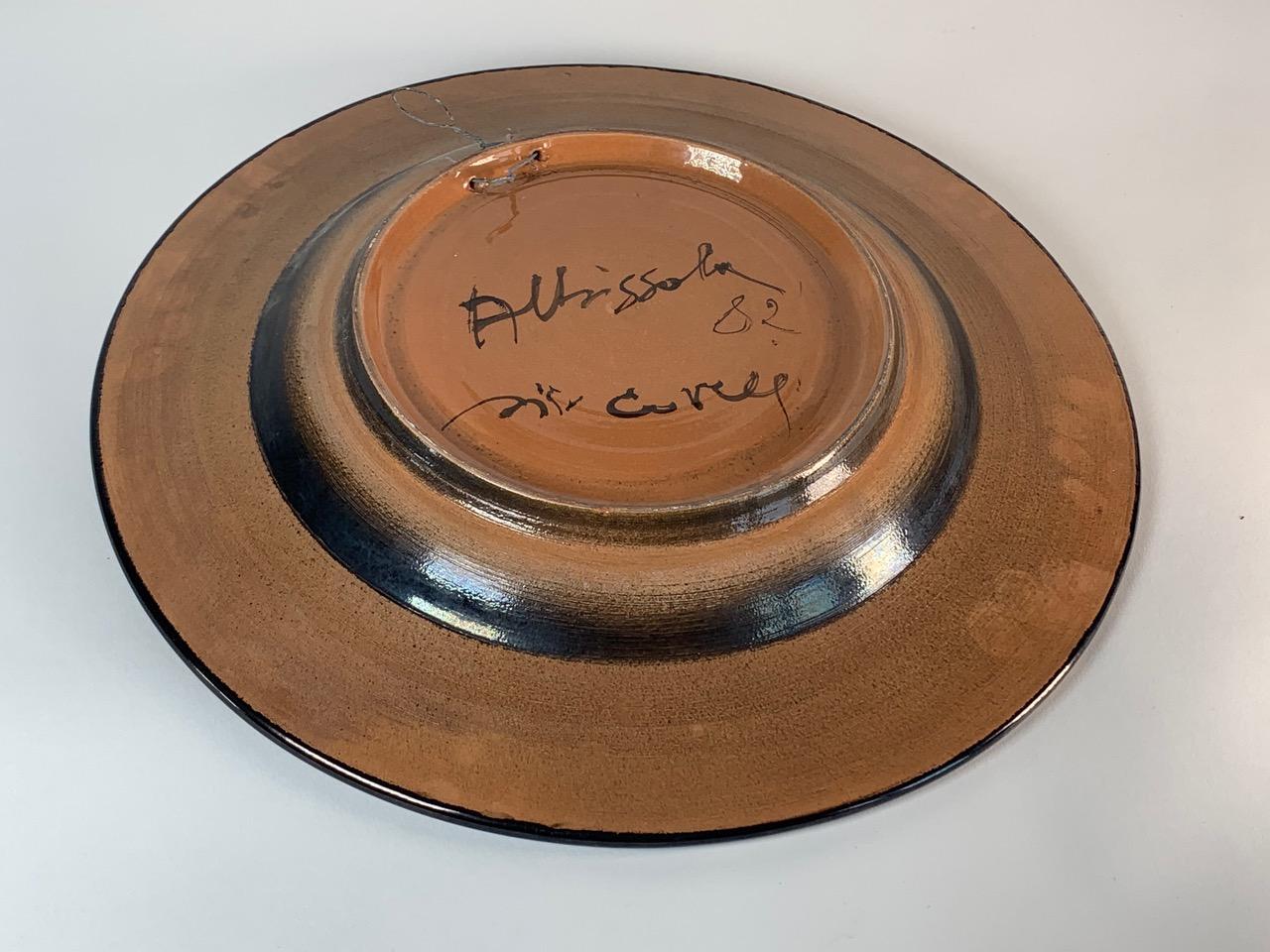 Albisola Ceramic Plate by Carlos Carlè, Italy For Sale 3