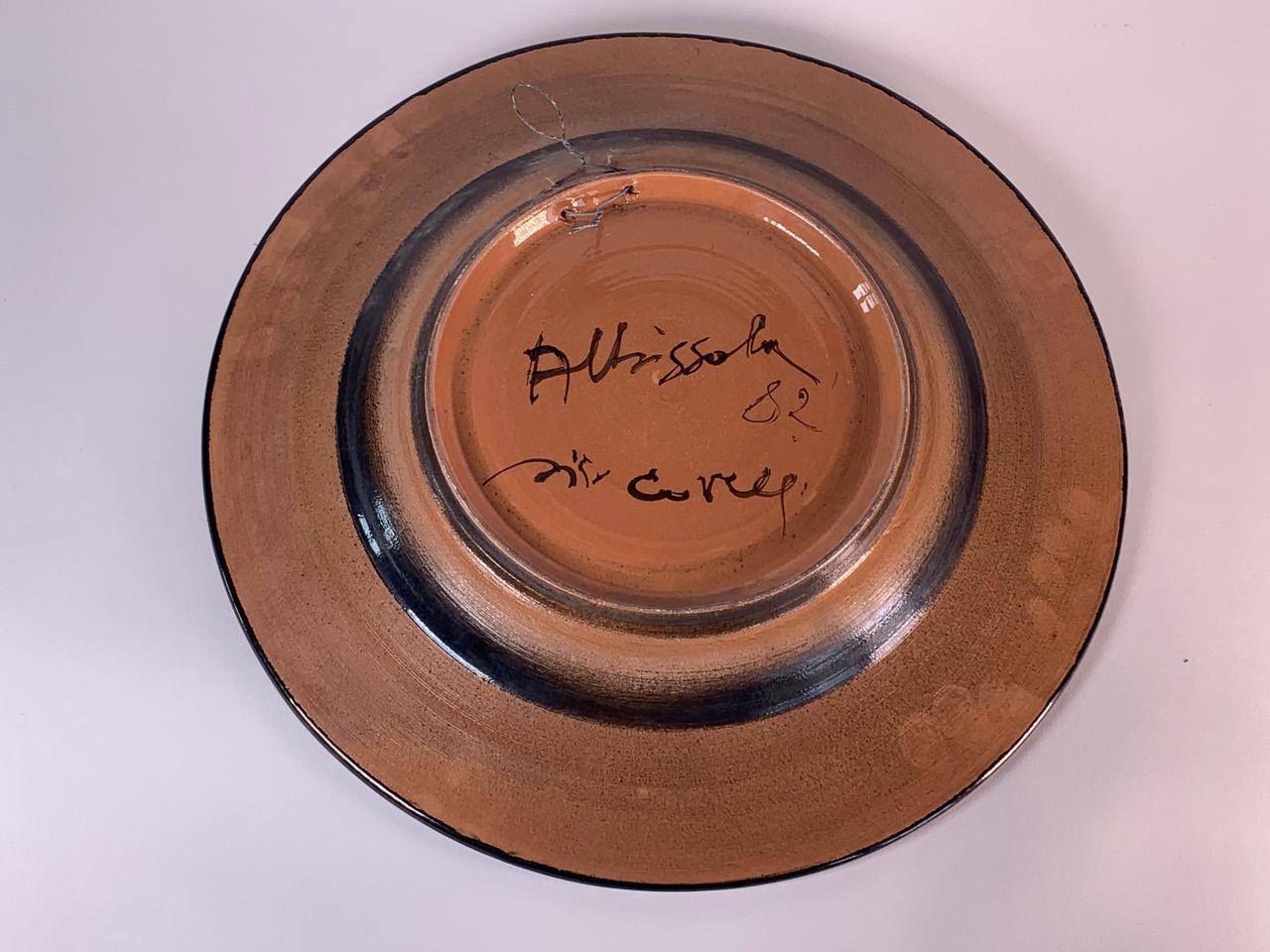 Albisola Ceramic Plate by Carlos Carlè, Italy For Sale 1