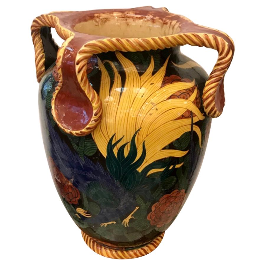 Albisola “La Fenice” Vase Sculpture Ceramic, 1930, Italy For Sale