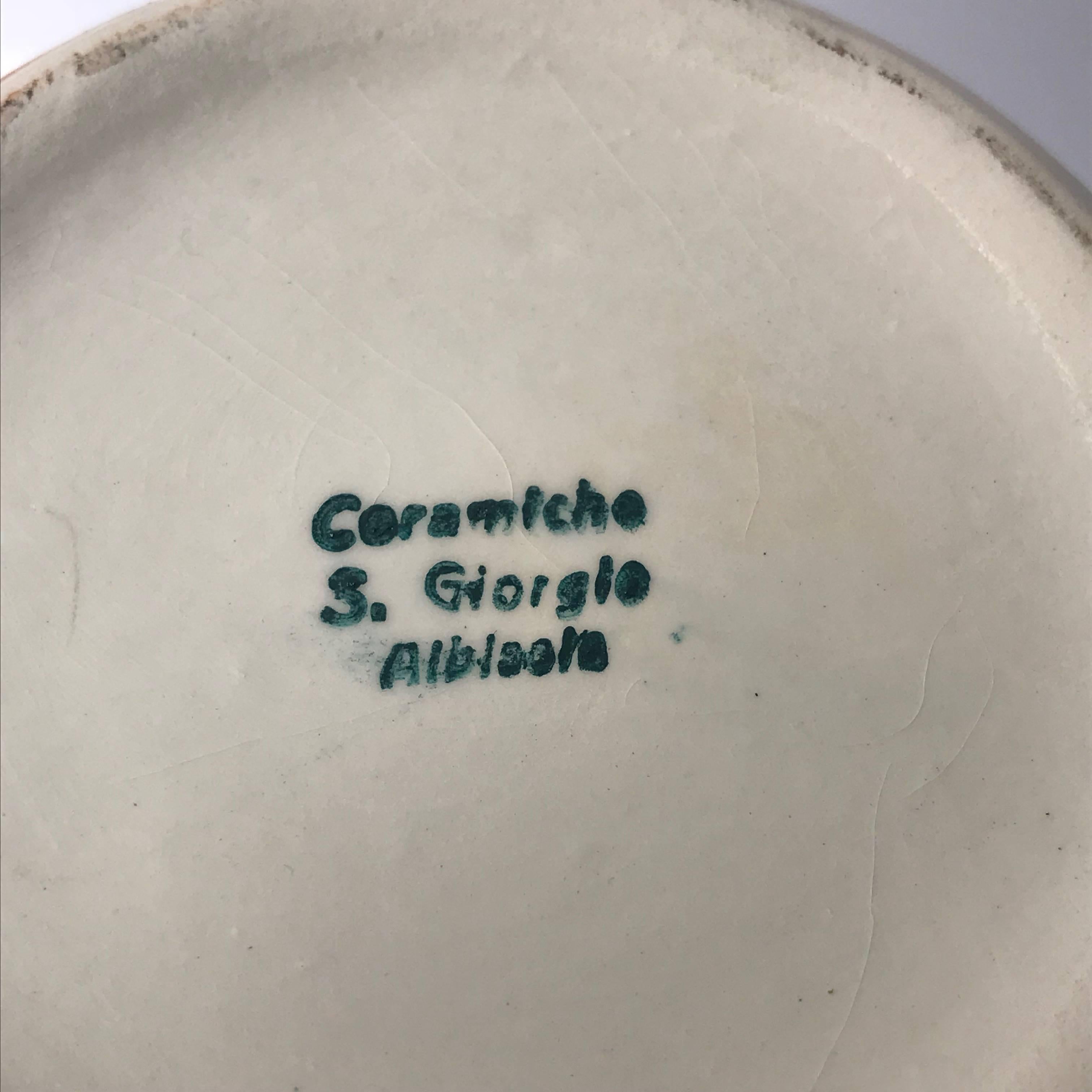 Ceramica di Albisola San Giorgio, pittura futurista, latte e teiera, Italia, anni '60 3