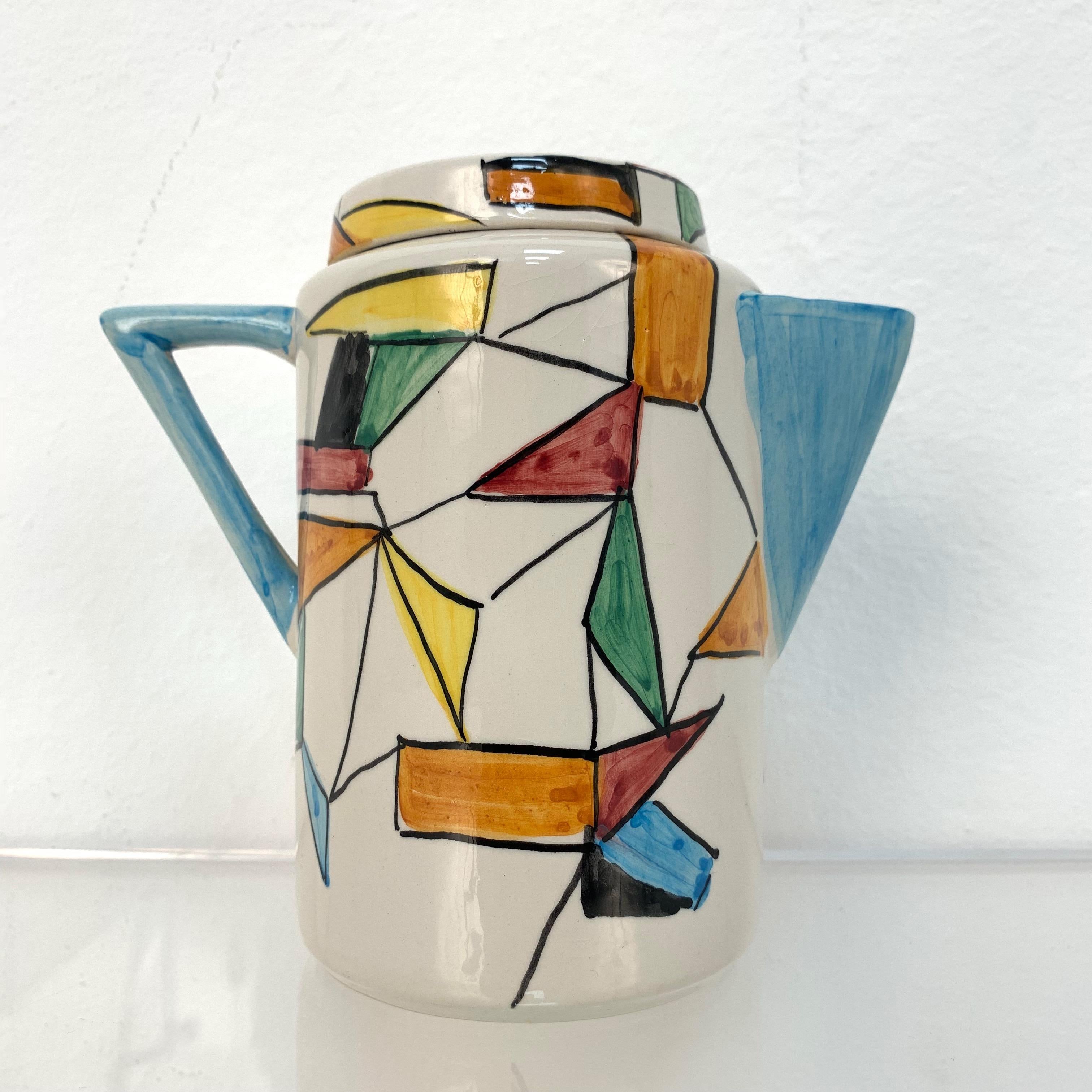 Ceramica di Albisola San Giorgio, pittura futurista, latte e teiera, Italia, anni '60 8