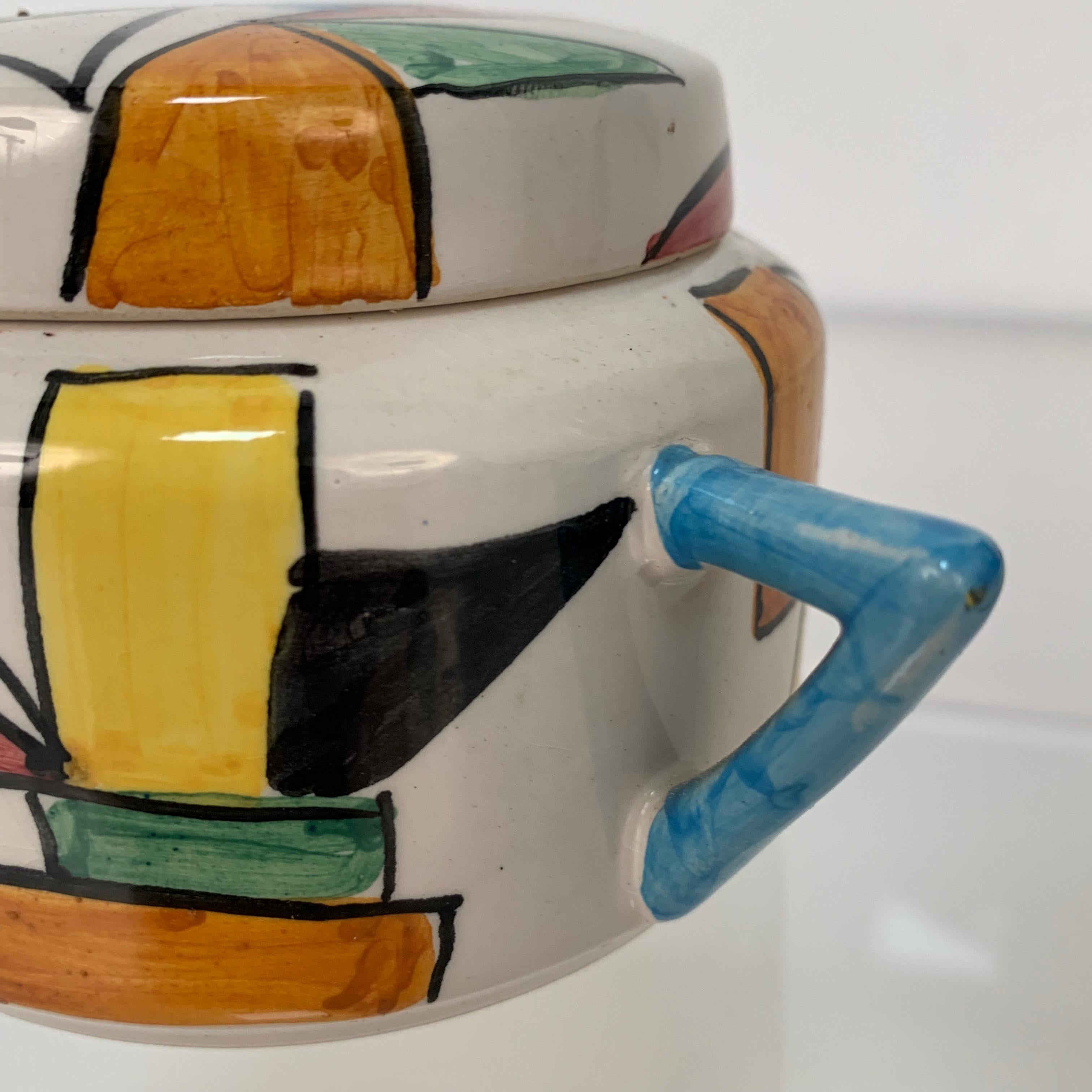 Ceramica di Albisola San Giorgio, pittura futurista, latte e teiera, Italia, anni '60 9