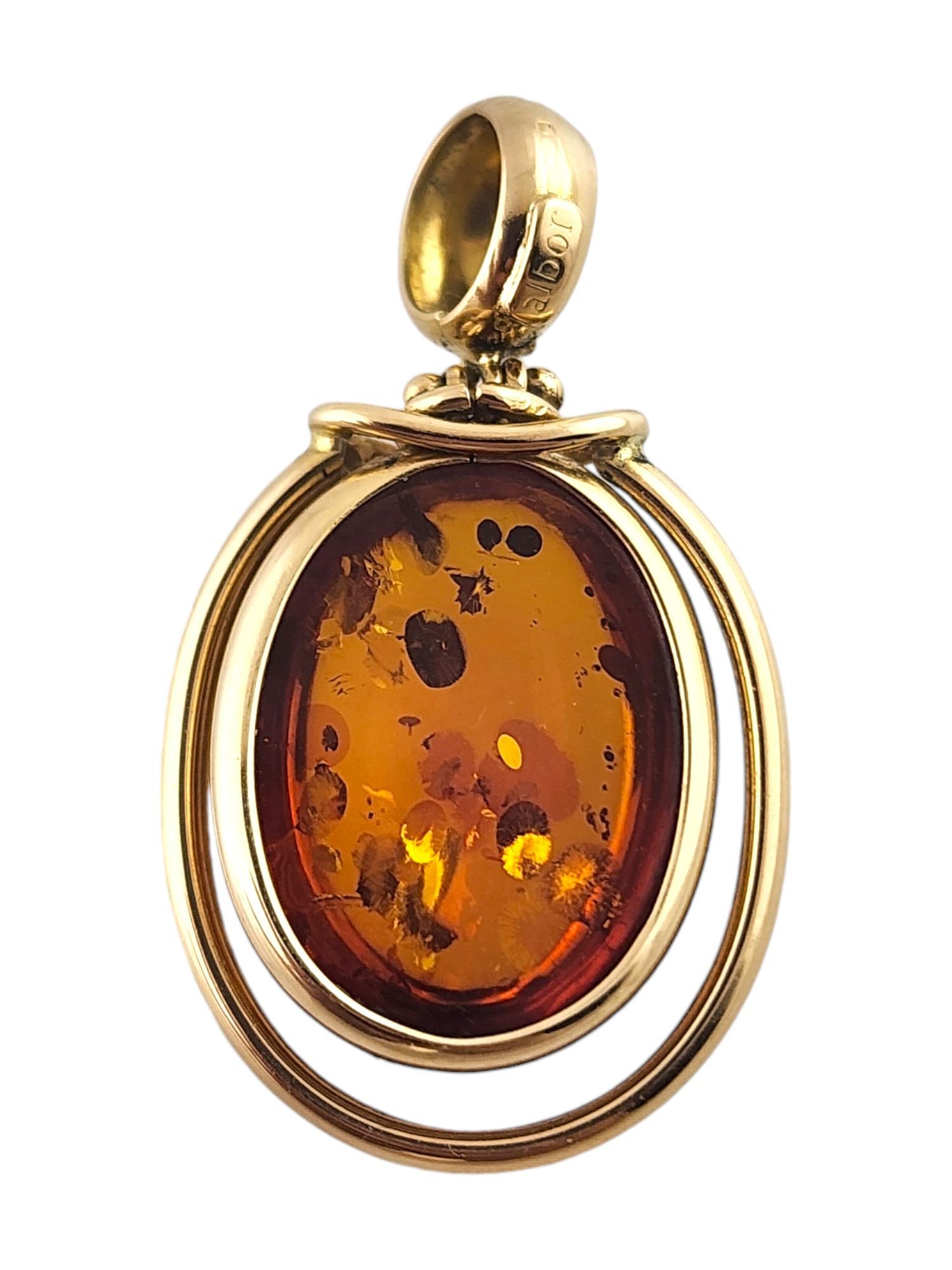 Albor Pendentif ambré ovale en or jaune 18 carats #19246 Pour femmes en vente