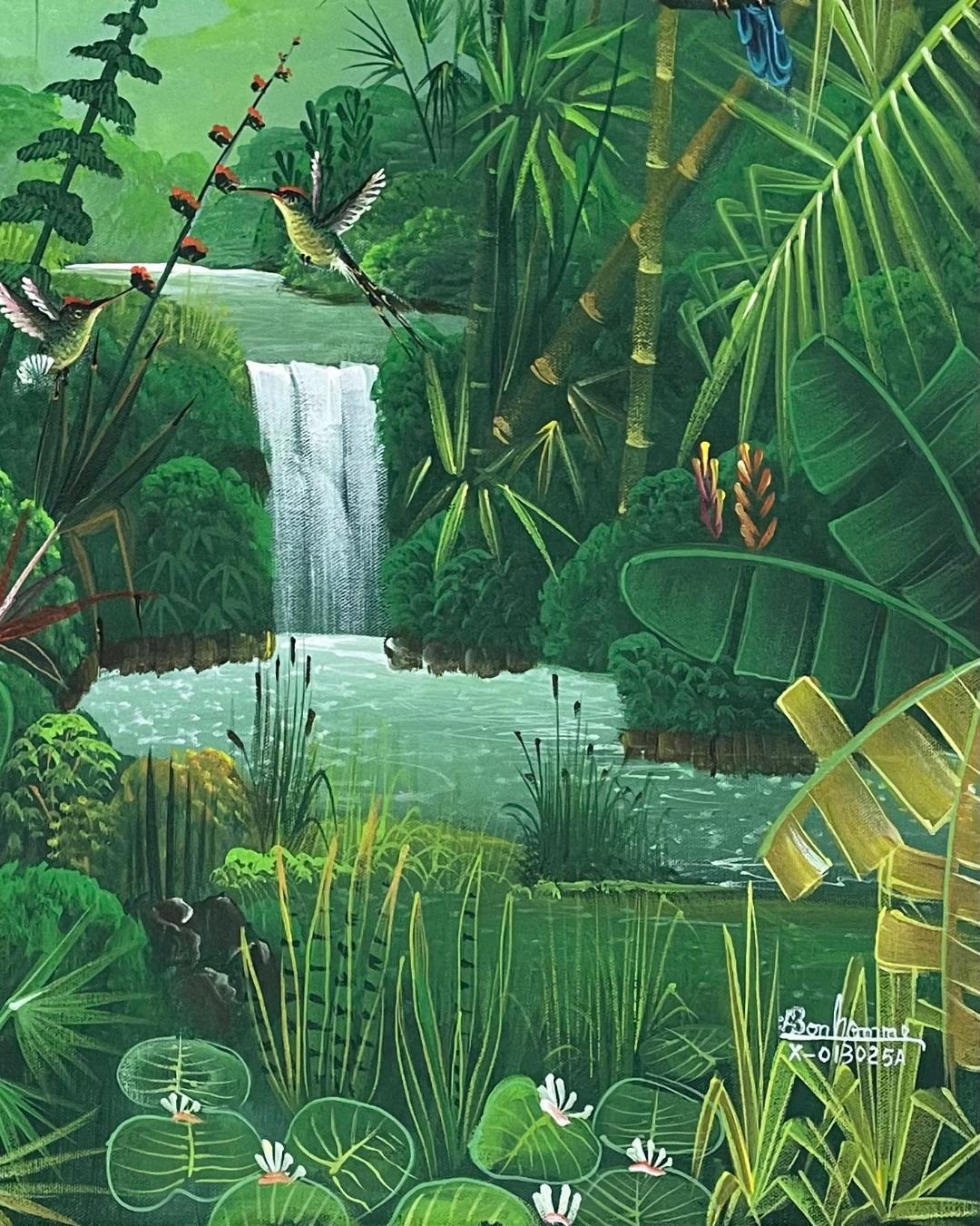 30"x24" Lush Tropical Paradise 2022 Original Contemporary Painting  - Art by Albott Bonhomme