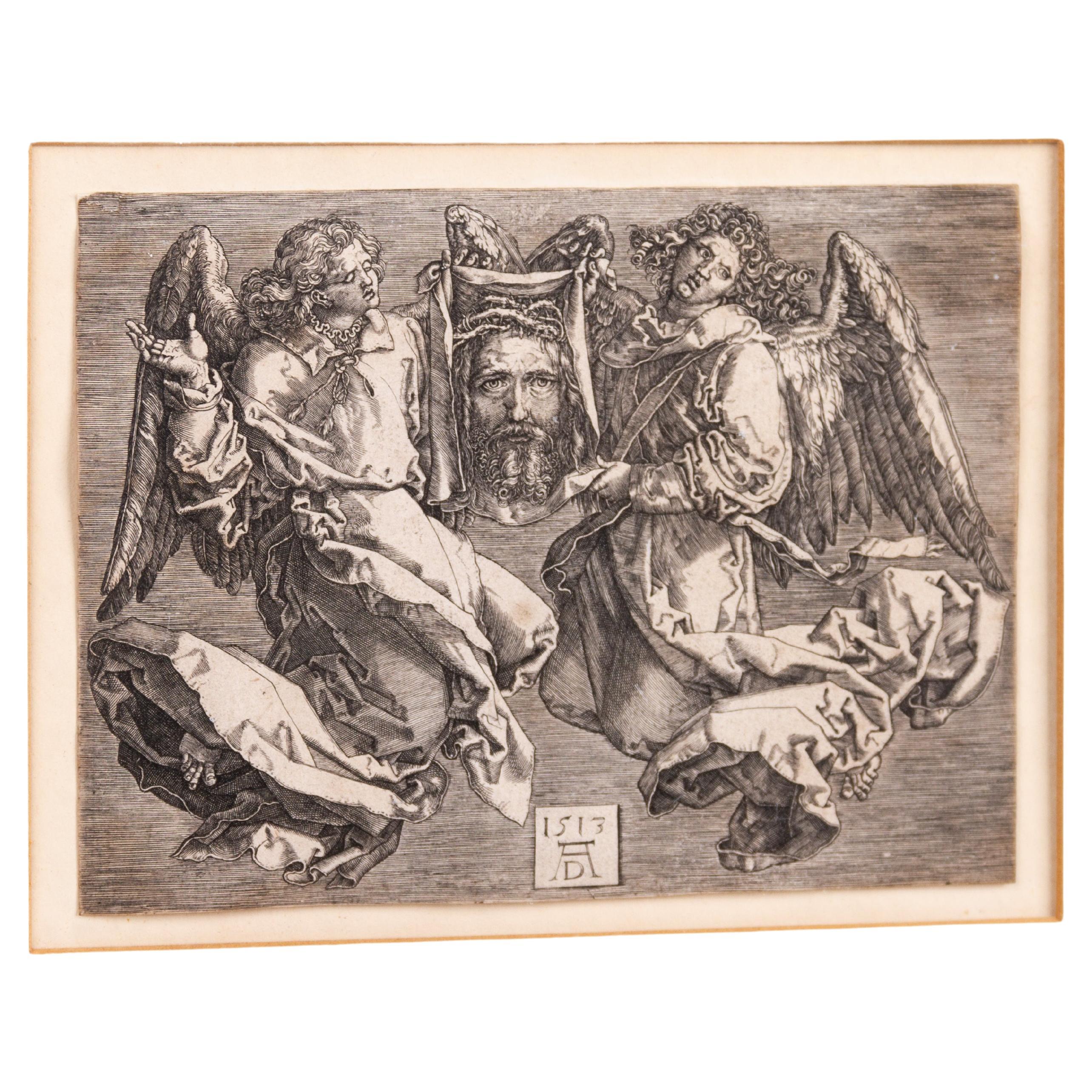 Albrecht Dürer 16e siècle Gravure de maître ancienne Le Sudarium de Sainte Véronique
