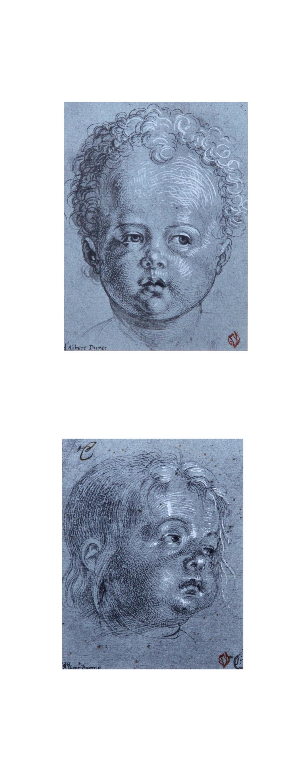 Albrecht Dürer  Portrait Print – Albrecht Durer, Two childrens heads, from Faces of Children, 1968 (after)
