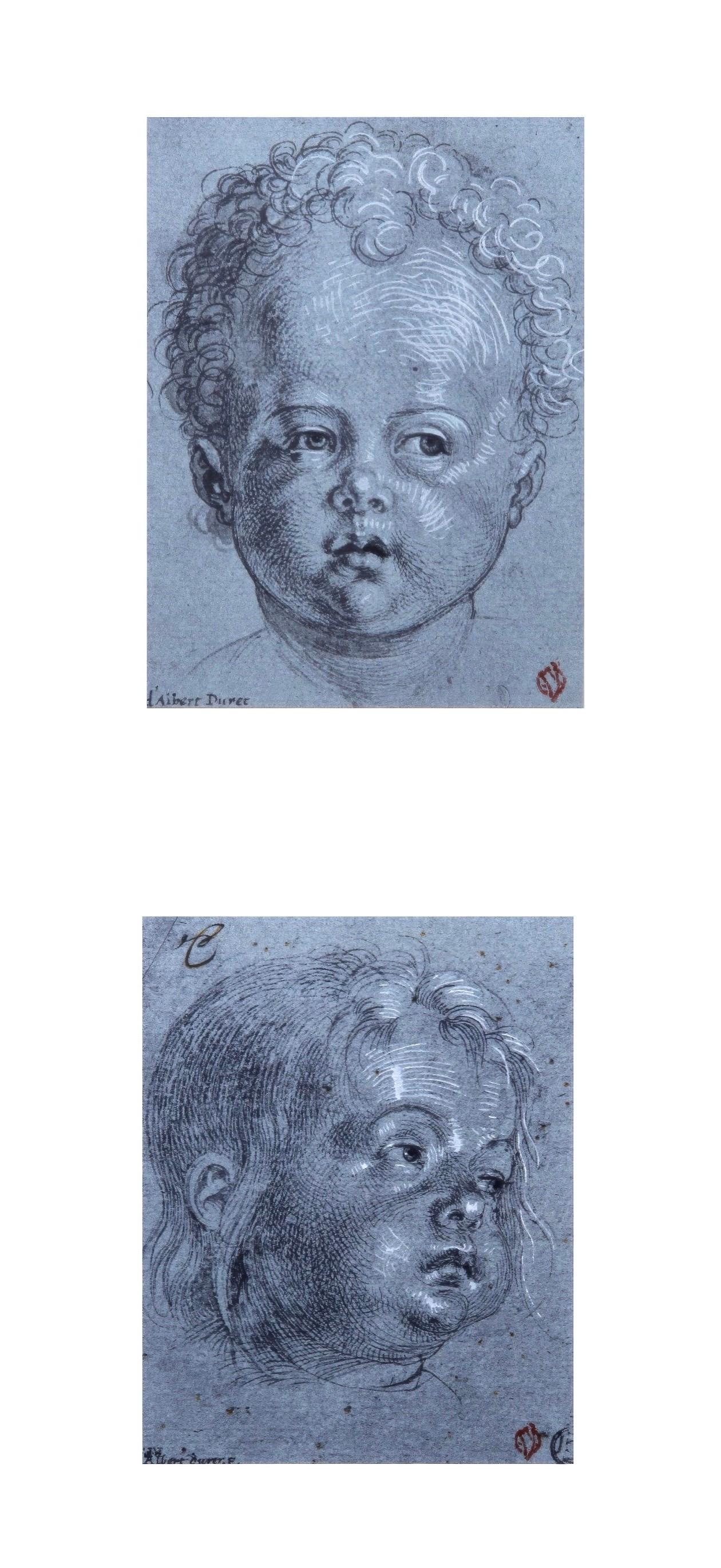 Albrecht Durer, Due teste di bambini, da Volti di bambini, 1968 (dopo)