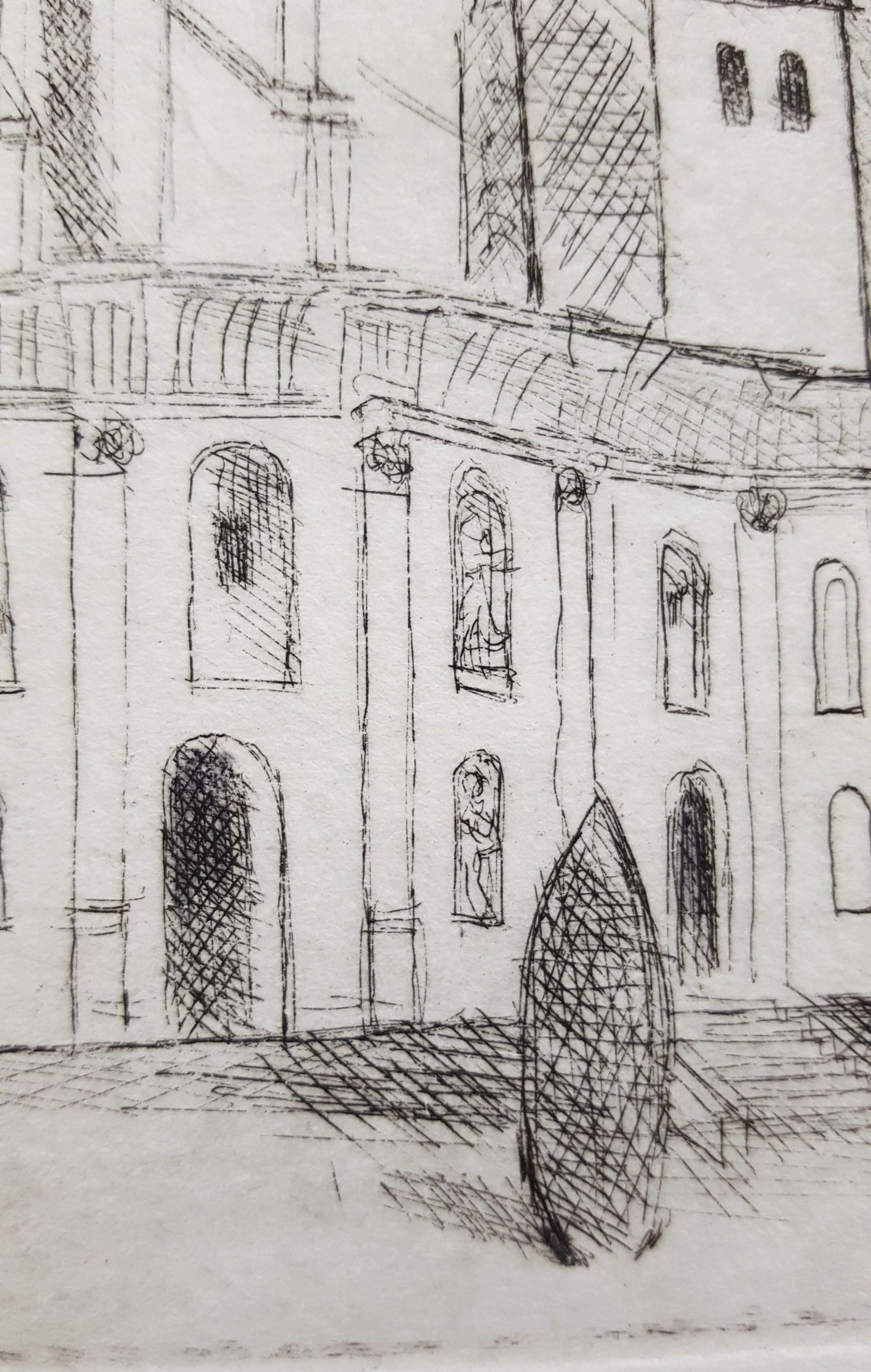 Ettal Abbey /// German Modern Etching Architecture Church Building City Scene im Angebot 6