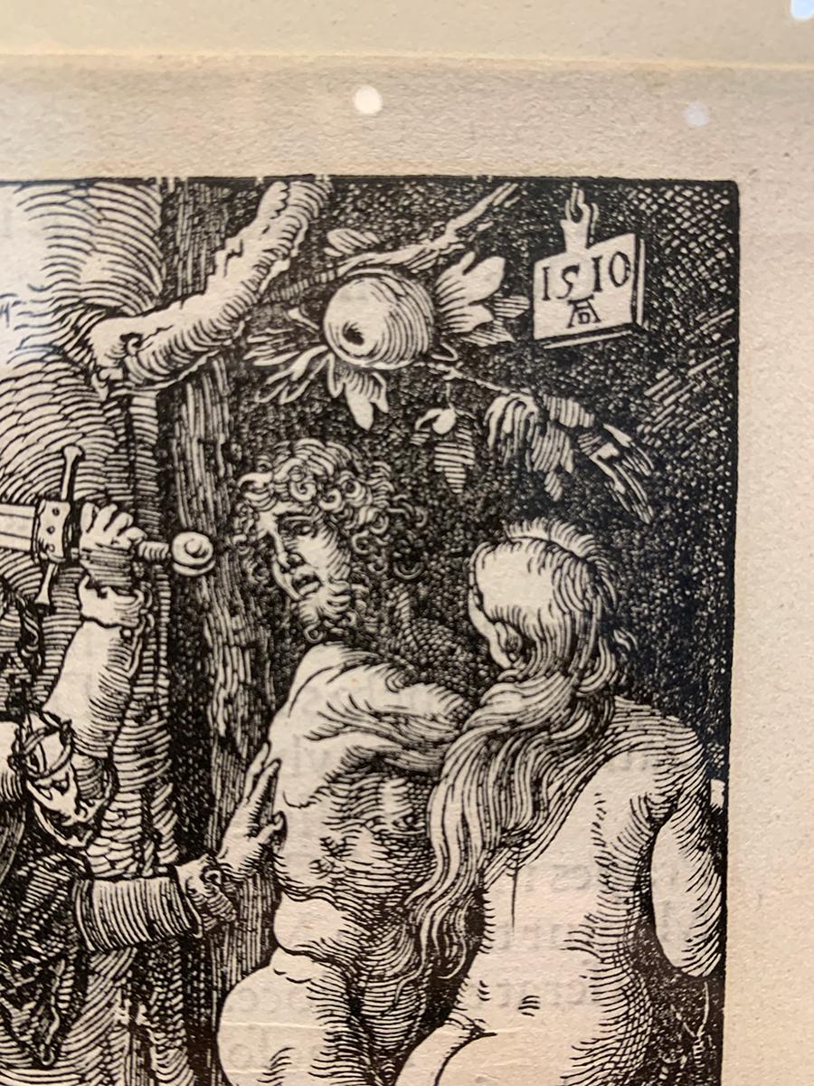 'Adam and Eve Expelled from Eden' by Albrecht Dürer, Woodcut Print For Sale 2