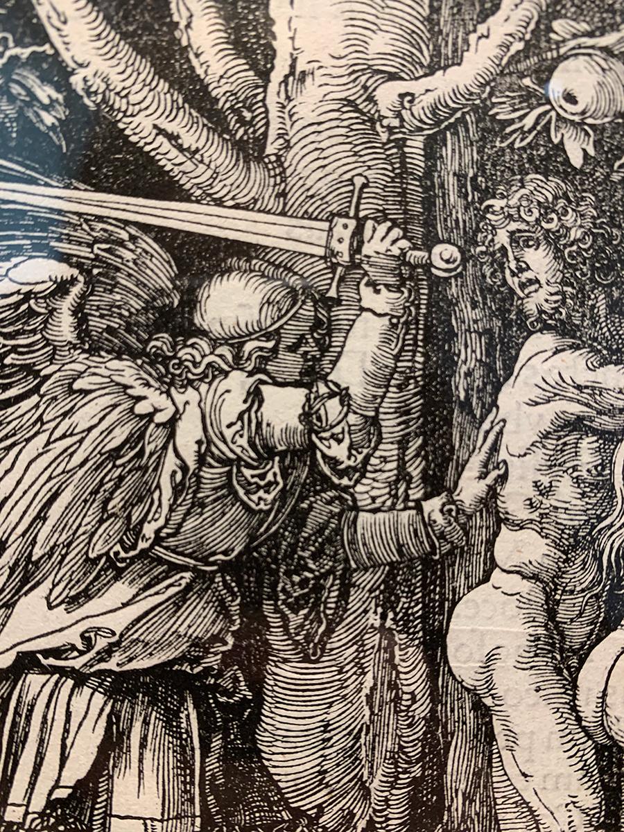 'Adam and Eve Expelled from Eden' by Albrecht Dürer, Woodcut Print For Sale 3