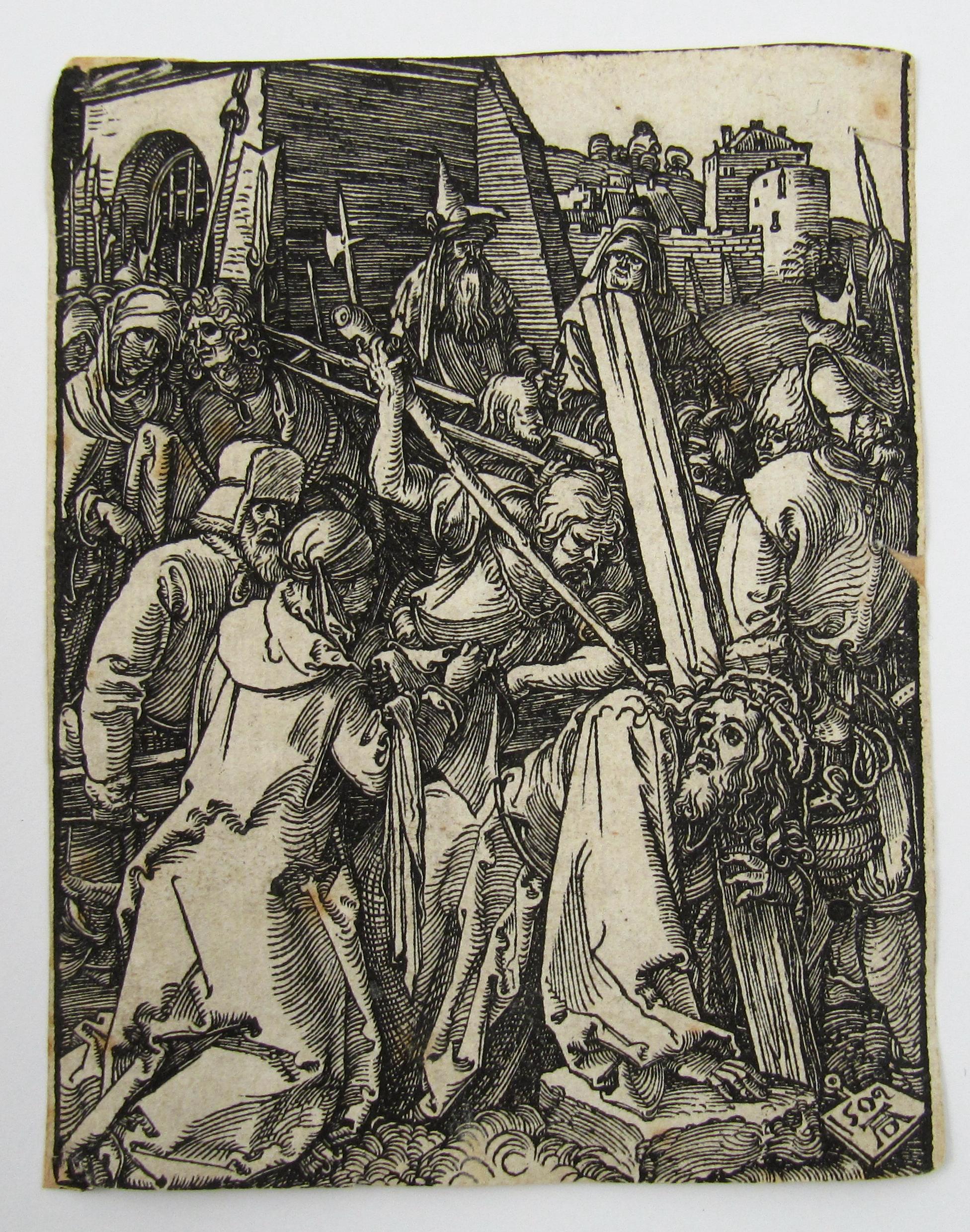 Christ Carrying the Cross - Small Passion - Woodcut - 16thC Proof Impression - Print by Albrecht Dürer