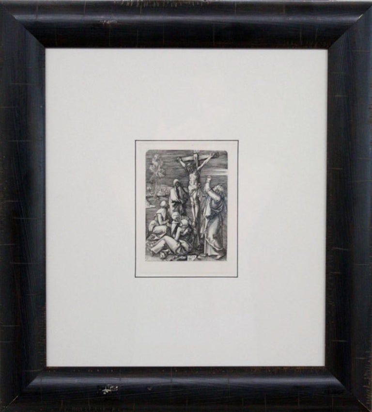 Christ on the Cross-Framed (Reproduction) Print - Gray Portrait Print by Albrecht Dürer