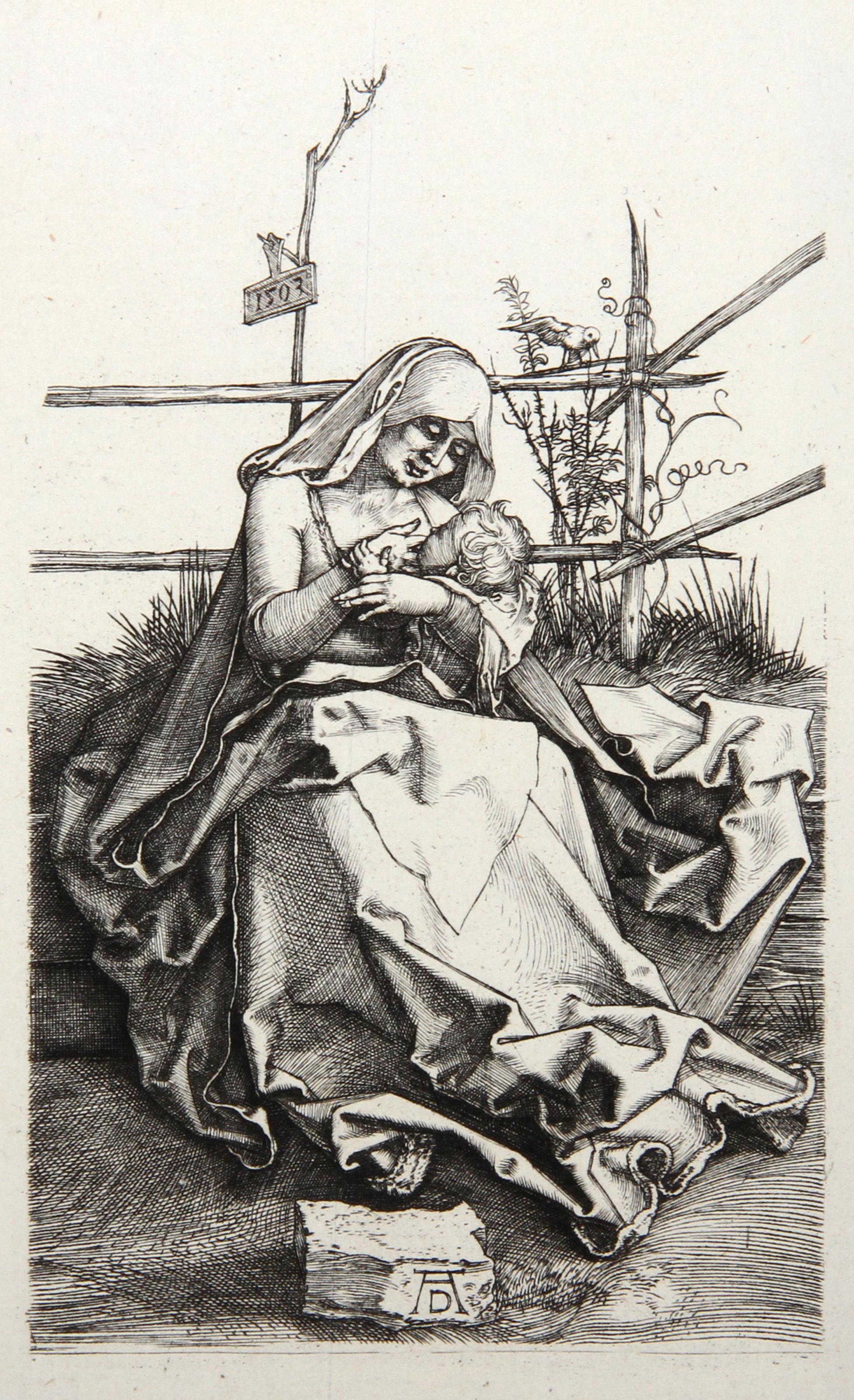  Albrecht Durer, dopo Amand Durand, Tedesco (1471 - 1528) -  La Vierge Allaitant l'Enfant, Anno: 1873, Medium: Heliogravure, Dimensioni: 5.5  x 3 in. (13.97  x 7,62 cm), Stampatore: Amand Durand, Descrizione: L'incisore e pittore francese Charles