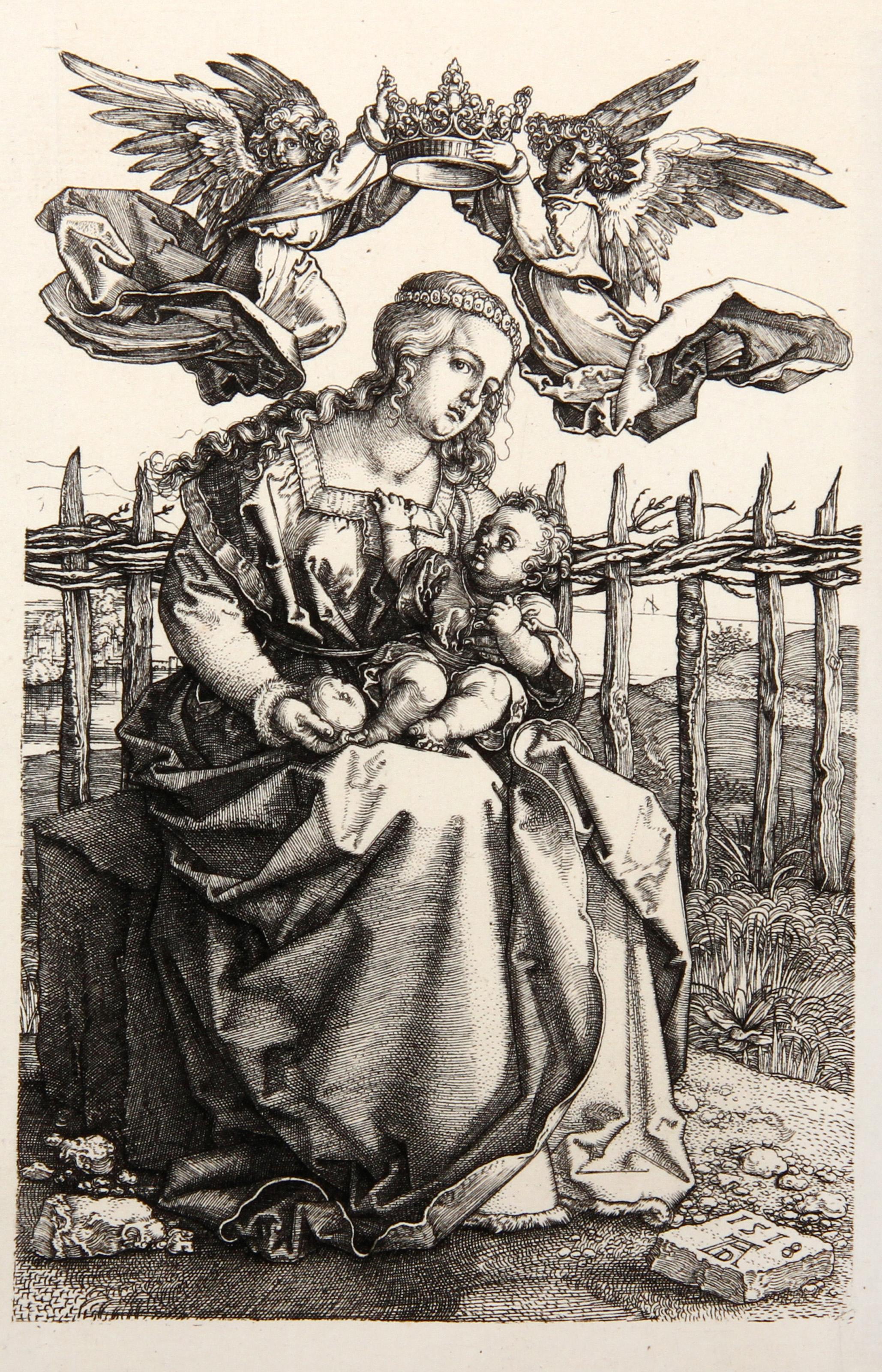 La Vierge Couronnée par Deux Anges, Héliogravure d'Albrecht Dürer