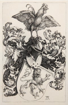 Les Armoiries au Coq, Old Masters Heliogravure Etching by Albrecht Dürer