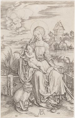 Antique Madonna and Child with the Monkey
