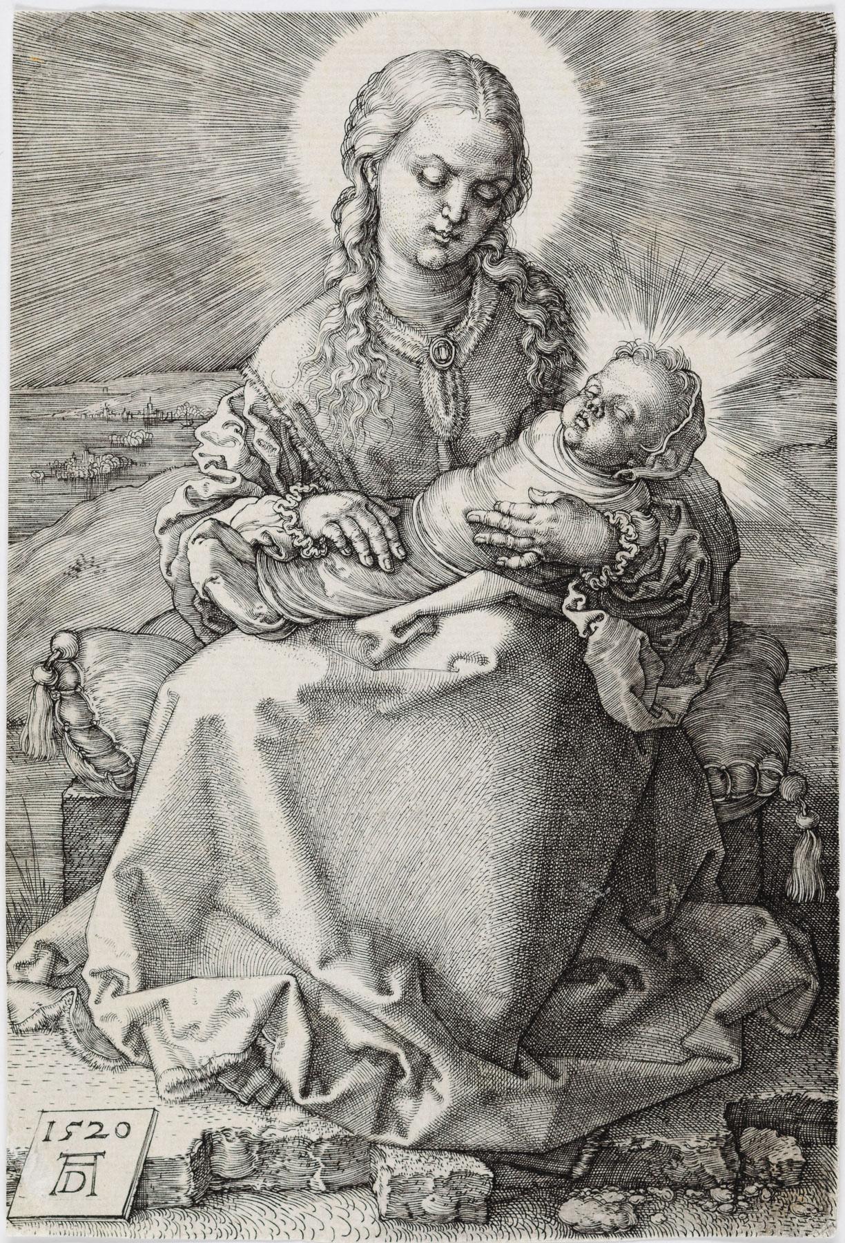 Madonna avec un bébé emmailloté - Print de Albrecht Dürer