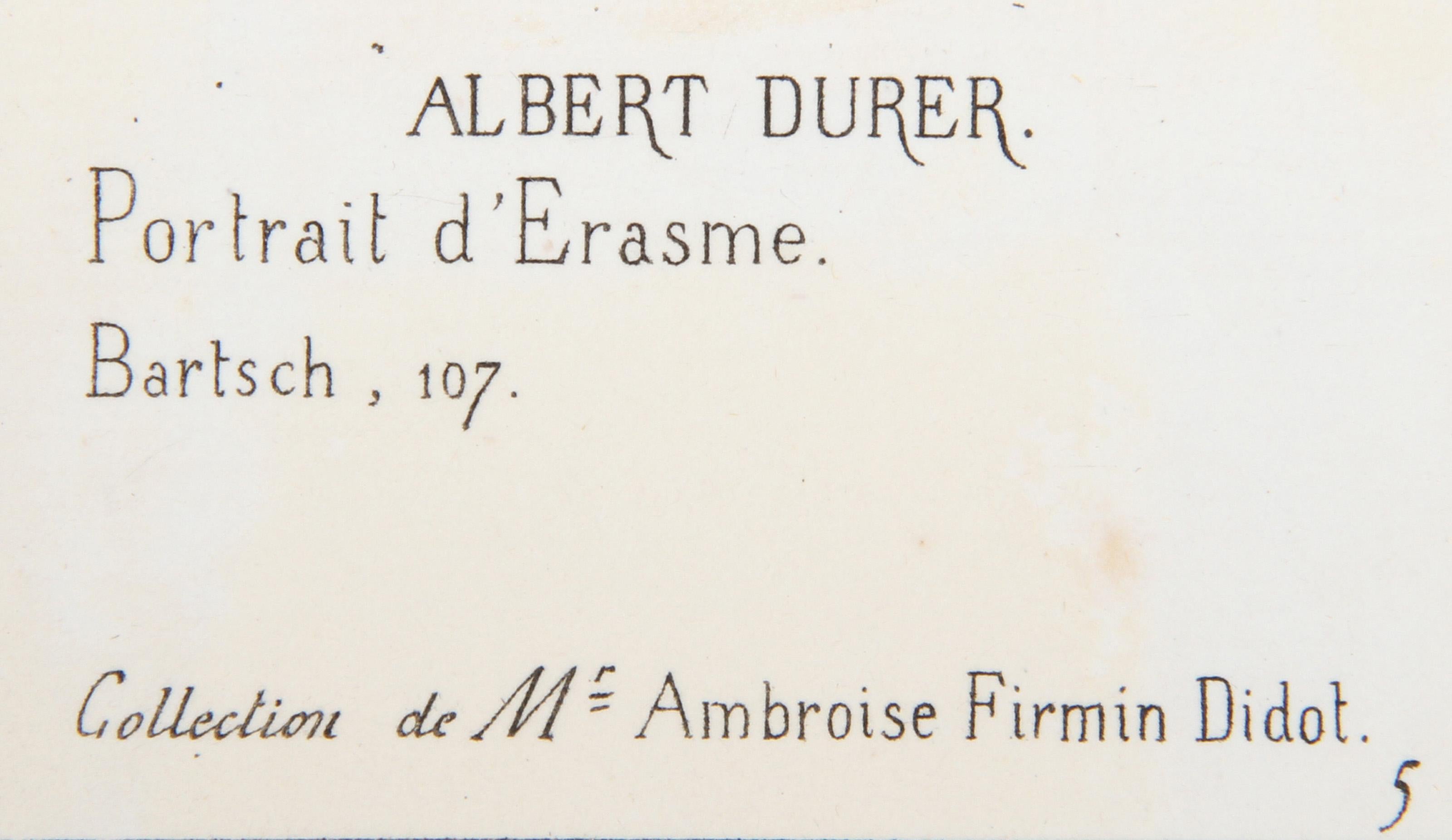 Portrait d'Erasme, héliogravure d'Albrecht Dürer en vente 1