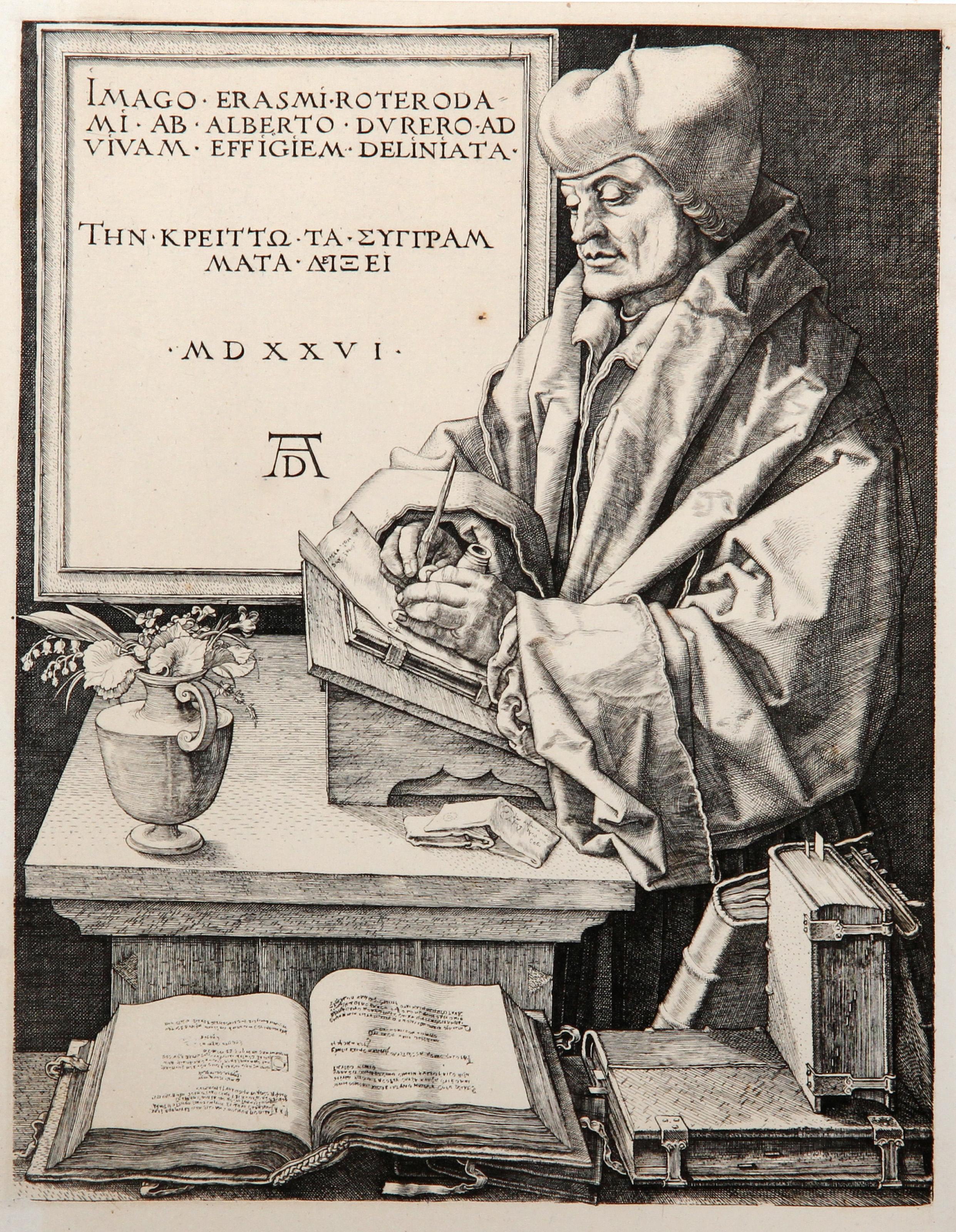 Portrait d'Erasme, héliogravure d'Albrecht Dürer