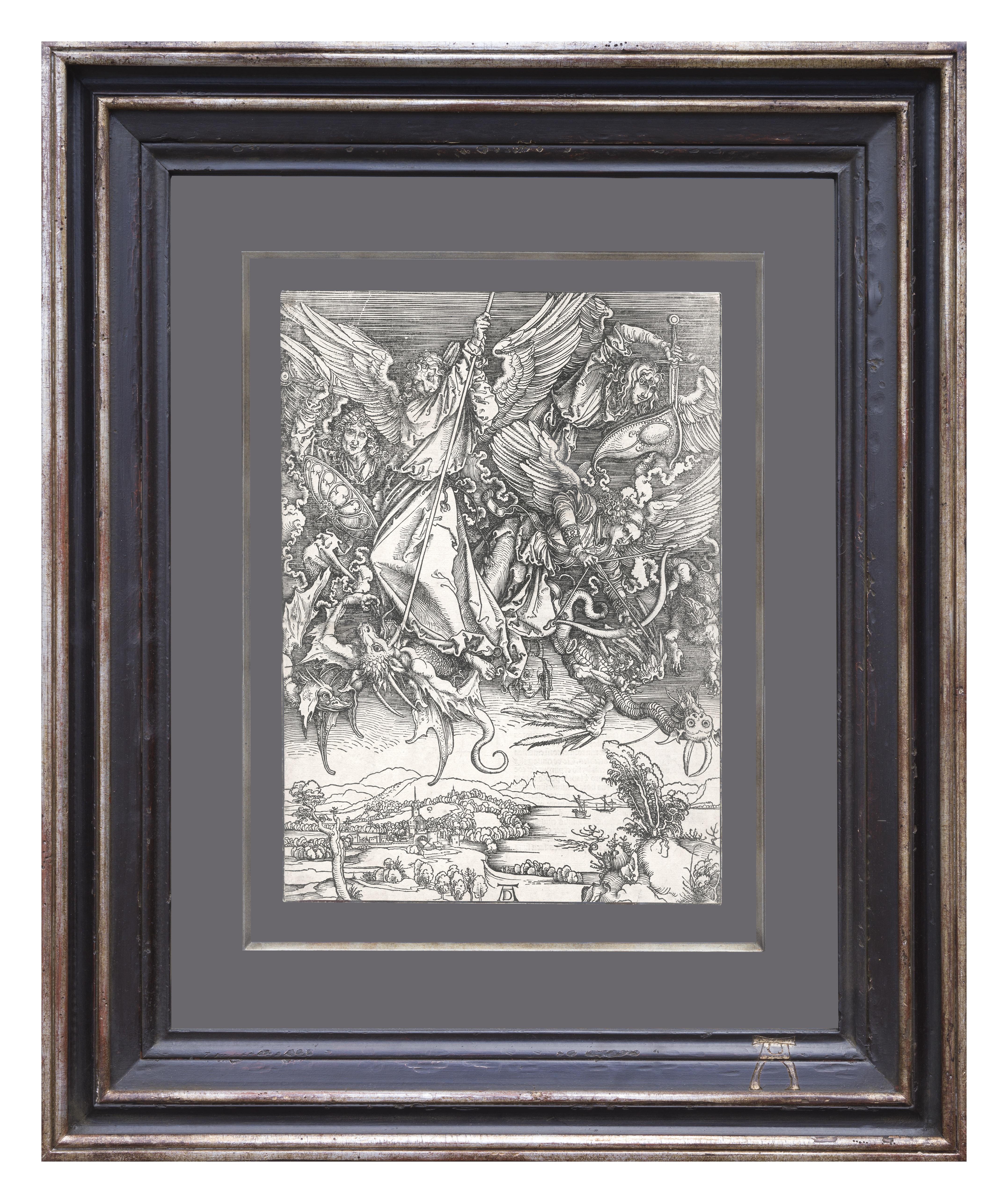 Figurative Print Albrecht Dürer - Saint Michel combattant le dragon