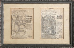 Dittico della Nave dei Folli, xilografia e incisione antica di Albrecht Dürer