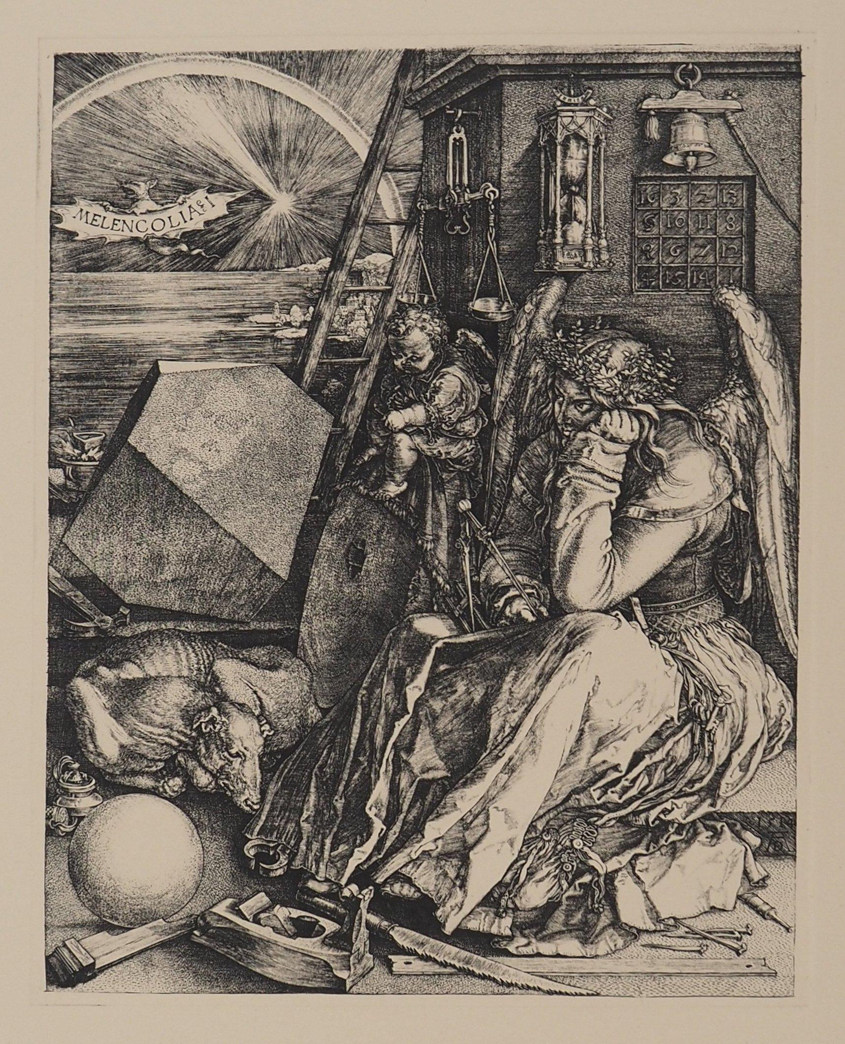 Albrecht Dürer Figurative Print - Symbolism : Melancolia - Etching